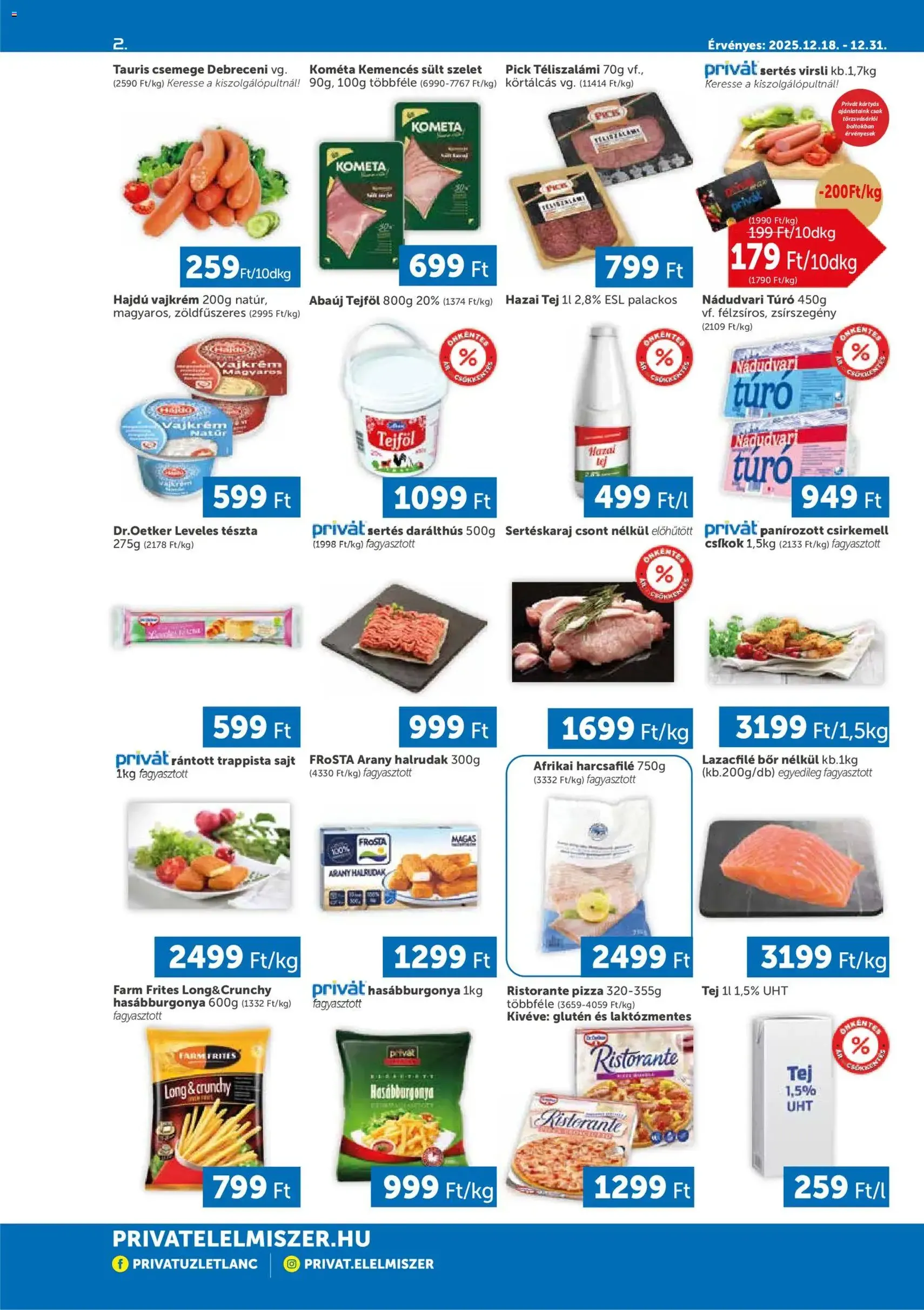PRIVÁT Akciós újság - 2025.12.18. érvényes szórólap 2 oldal 4 oldalból