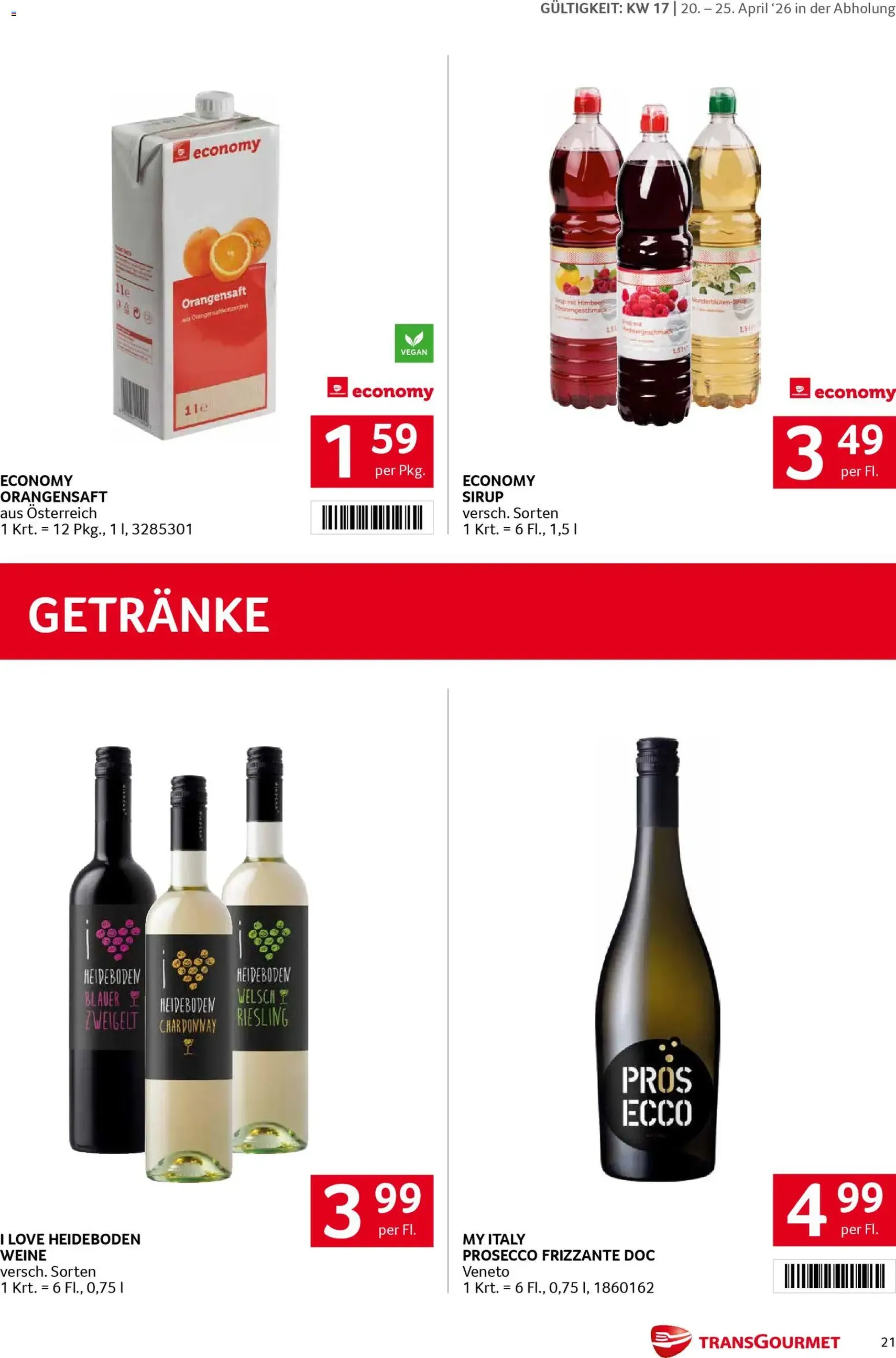 Transgourmet Flugblatt - Gültiger Prospekt ab 20.04.2026, Seite 21 von insgesamt 32