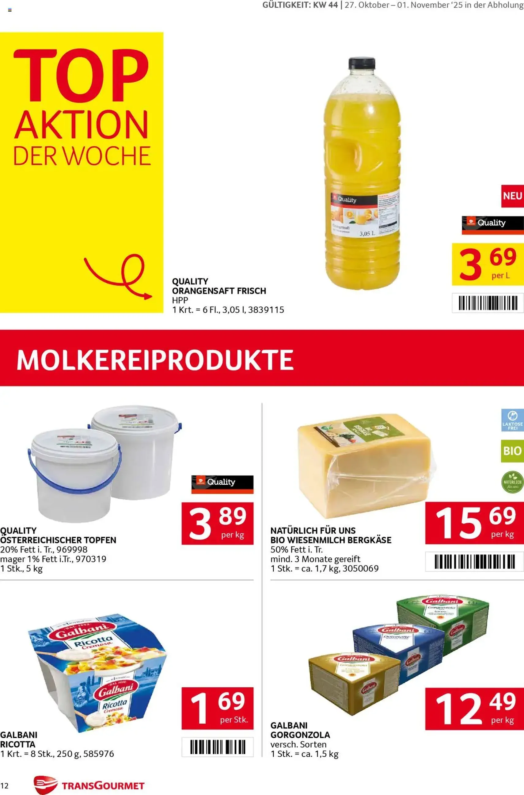 Transgourmet Flugblatt - Gültiger Prospekt ab 26.10.2025, Seite 12 von insgesamt 32 Transgourmet Flugblatt - Gültiger Prospekt ab 26.10.2025, Seite 12 von insgesamt 32