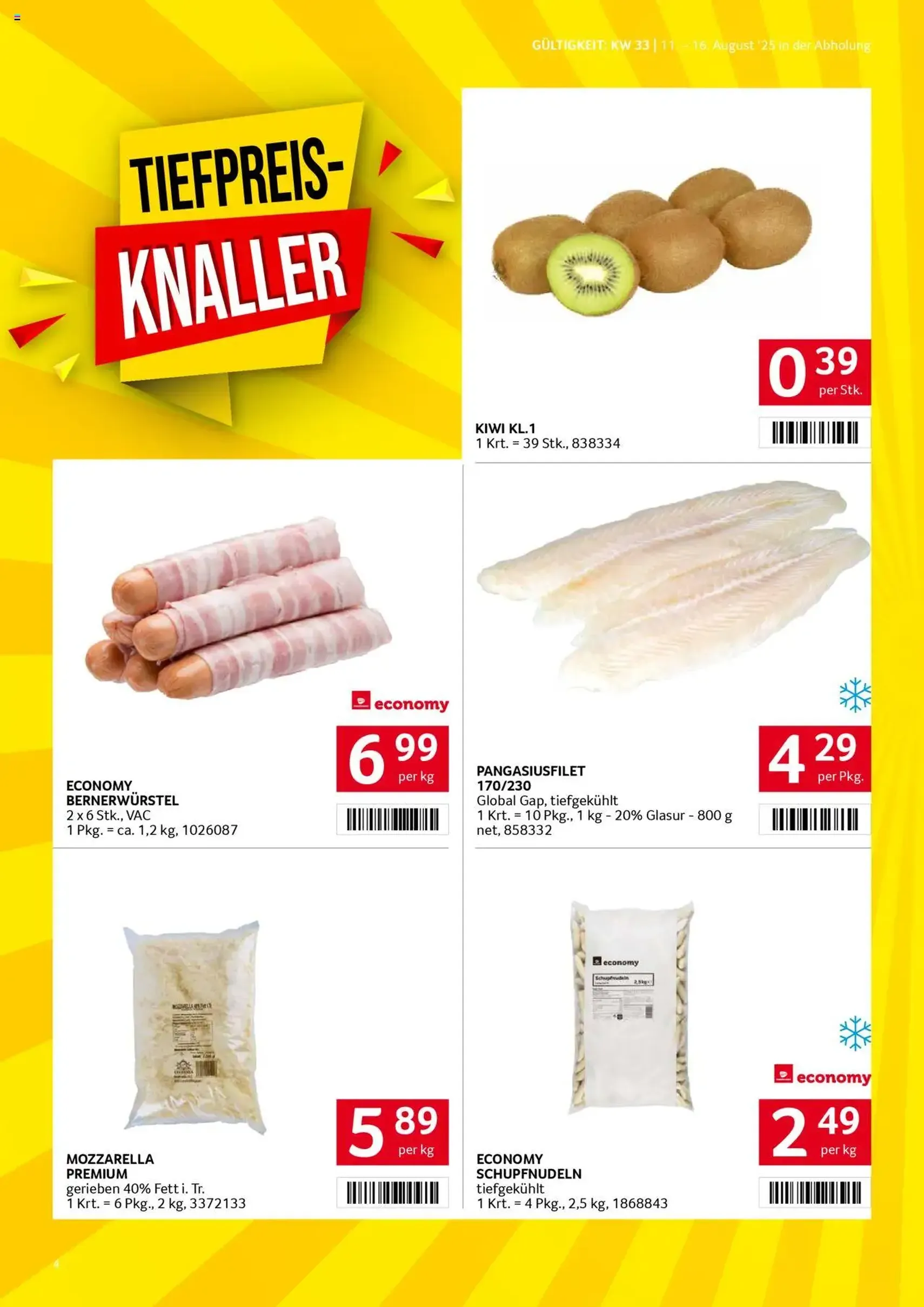 Transgourmet Flugblatt - Gültiger Prospekt ab 10.08.2025, Seite 4 von insgesamt 32 Transgourmet Flugblatt - Gültiger Prospekt ab 10.08.2025, Seite 4 von insgesamt 32