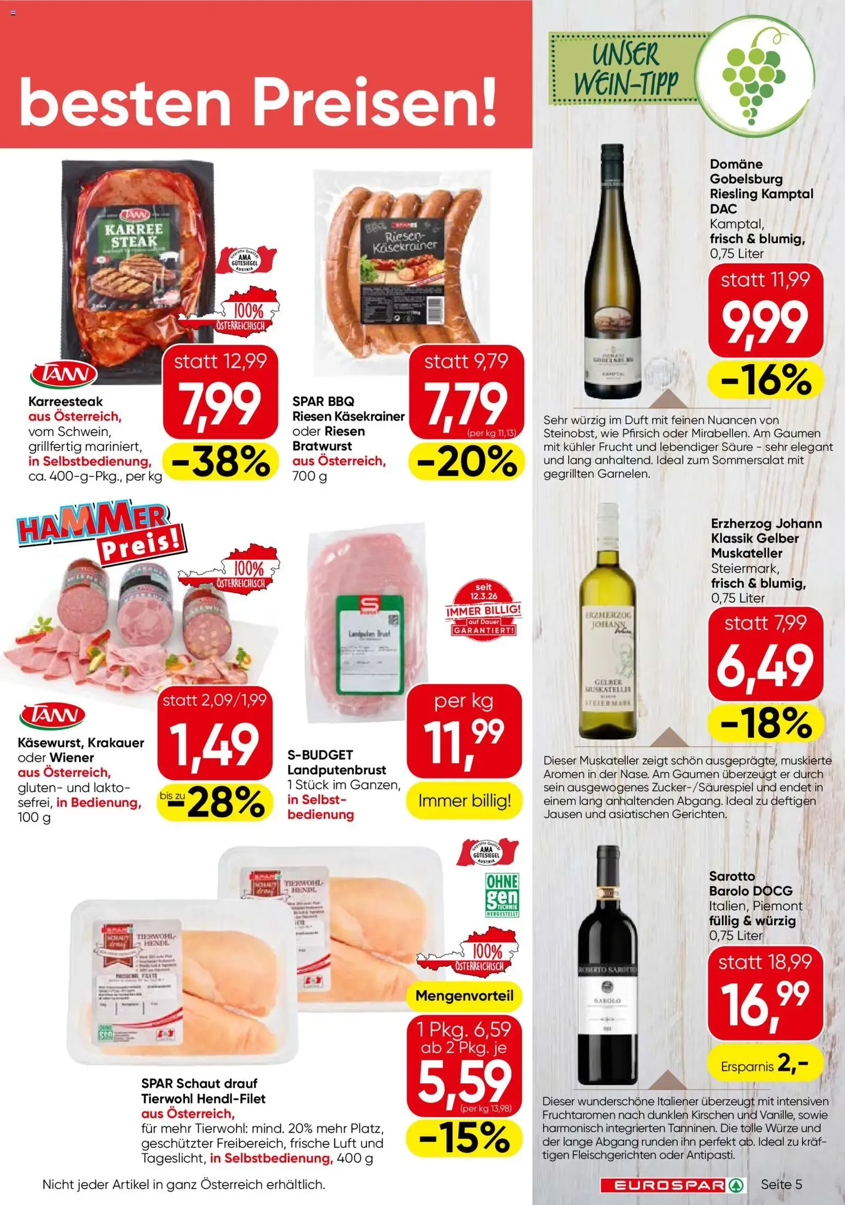 Eurospar Flugblatt - Gültiger Prospekt ab 07.05.2026, Seite 5 von insgesamt 16