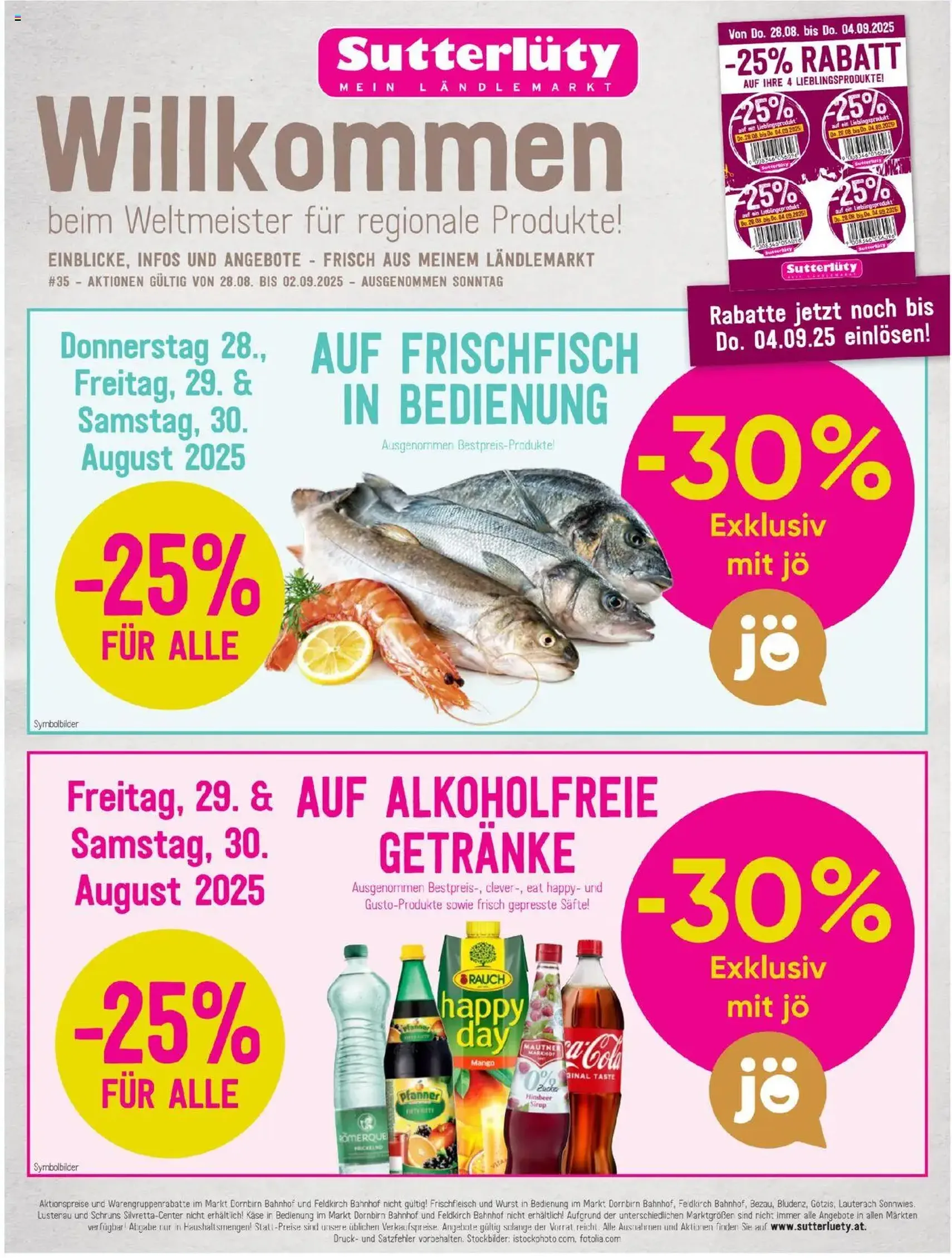 Sutterlüty Flugblatt - Gültiger Prospekt ab 28.08.2025, Seite 1 von insgesamt 24