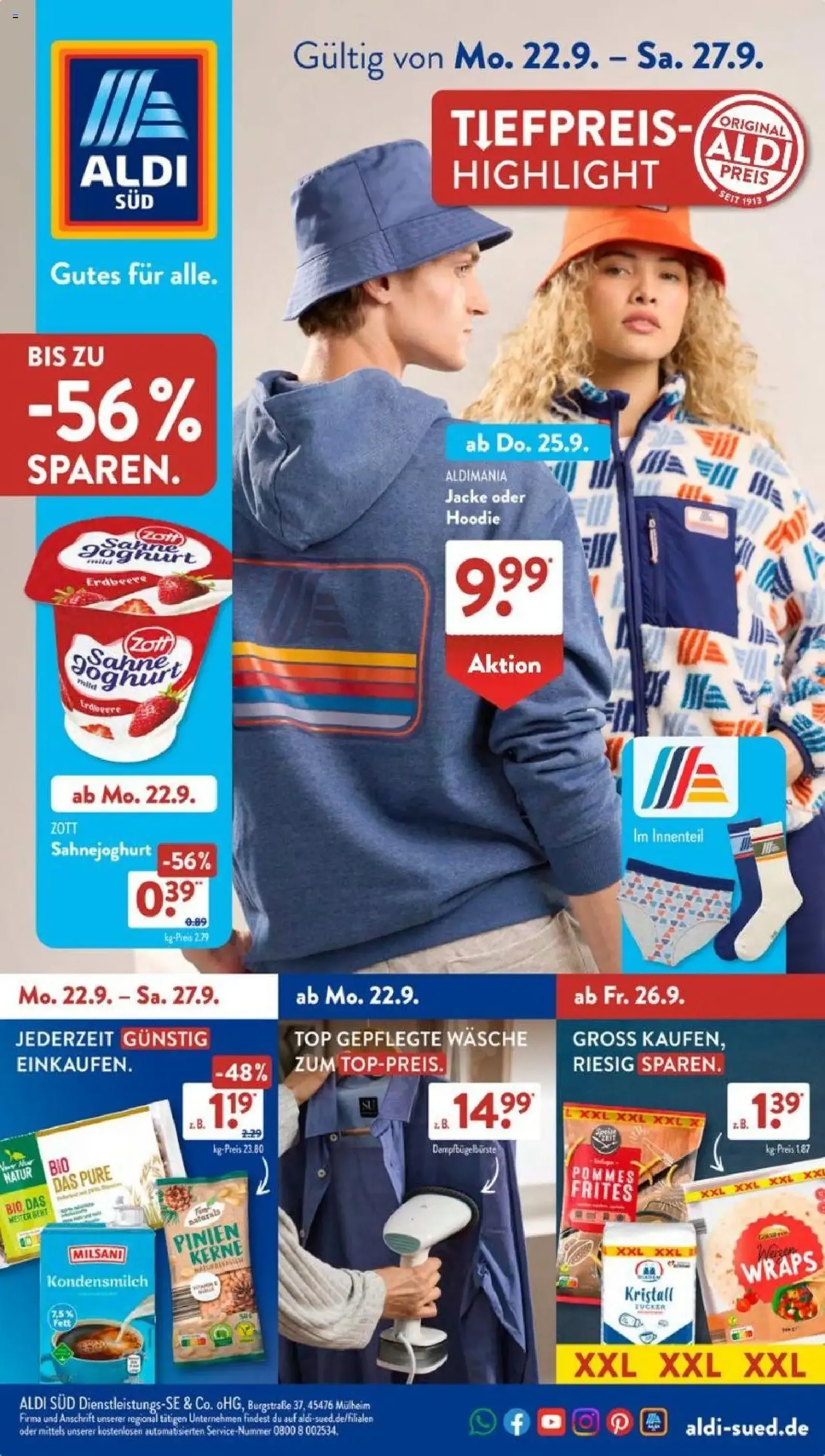 Aldi Süd Prospekt - Gültiger Prospekt ab 22.09.2025, Seite 1 von insgesamt 45