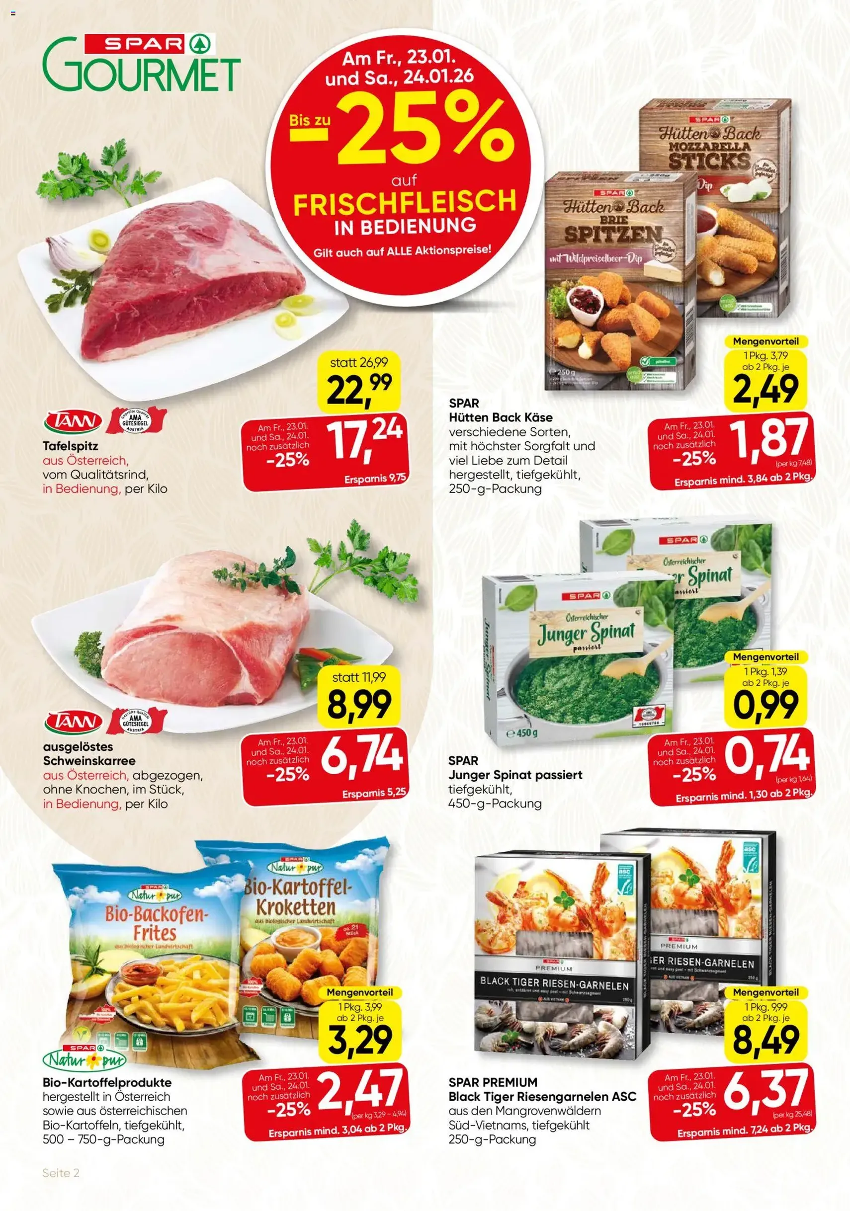 SPAR Gourmet Flugblatt - Gültiger Prospekt ab 22.01.2026, Seite 2 von insgesamt 8
