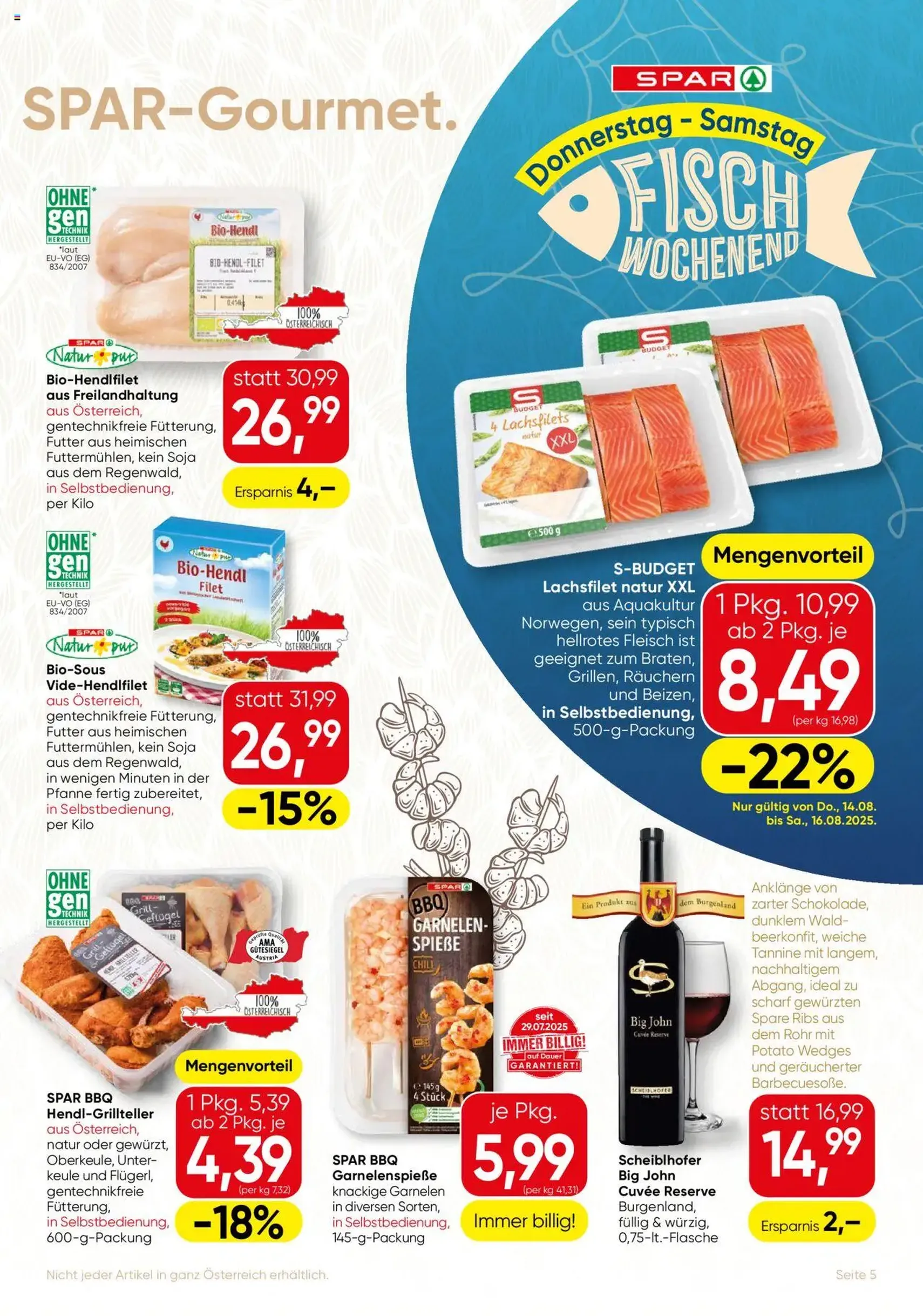 SPAR Gourmet Flugblatt Wien - Gültiger Prospekt ab 14.08.2025, Seite 5 von insgesamt 12