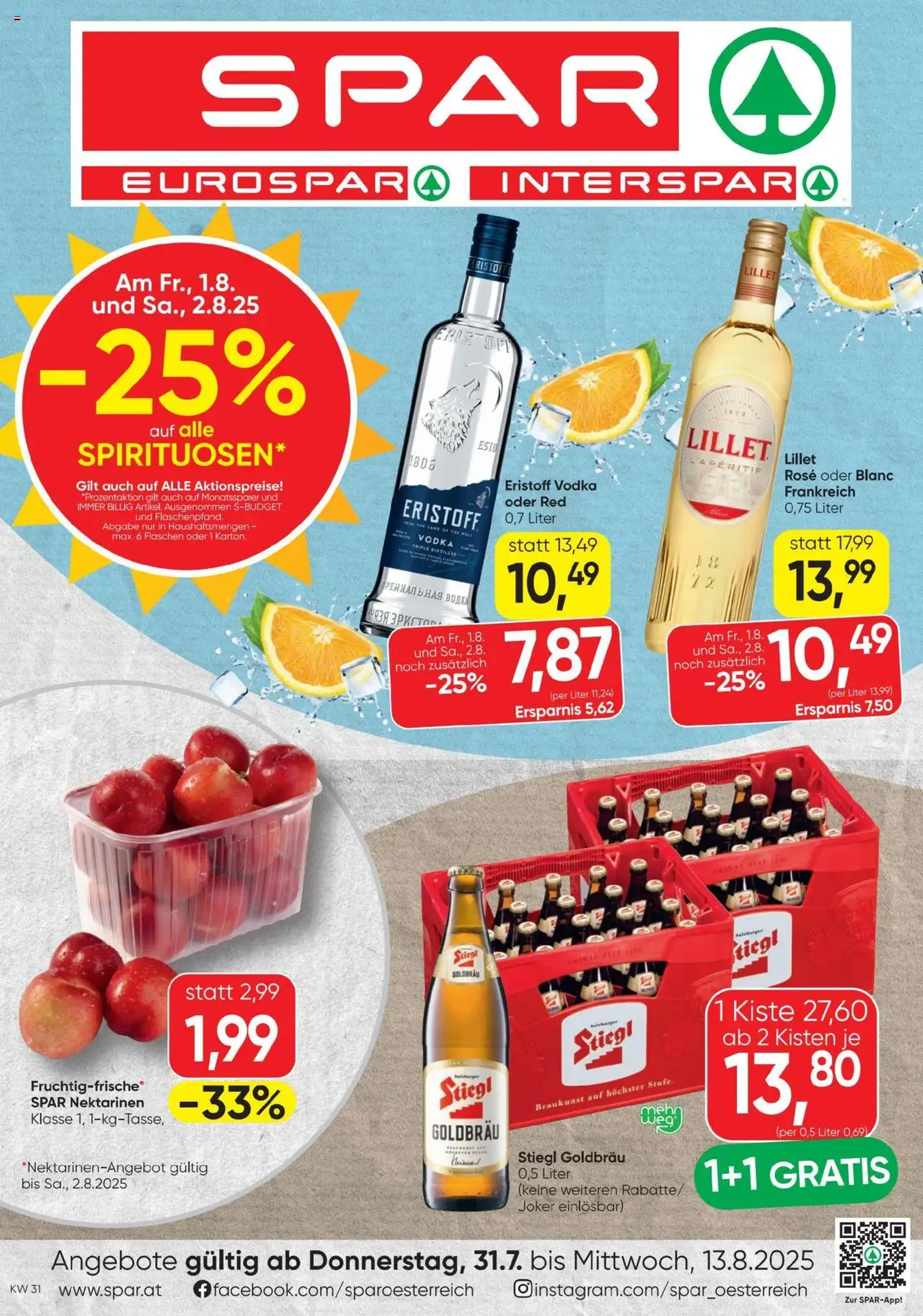 Spar Flugblatt - Gültiger Prospekt ab 31.07.2025, Seite 1 von insgesamt 20 Spar Flugblatt - Gültiger Prospekt ab 31.07.2025, Seite 1 von insgesamt 20