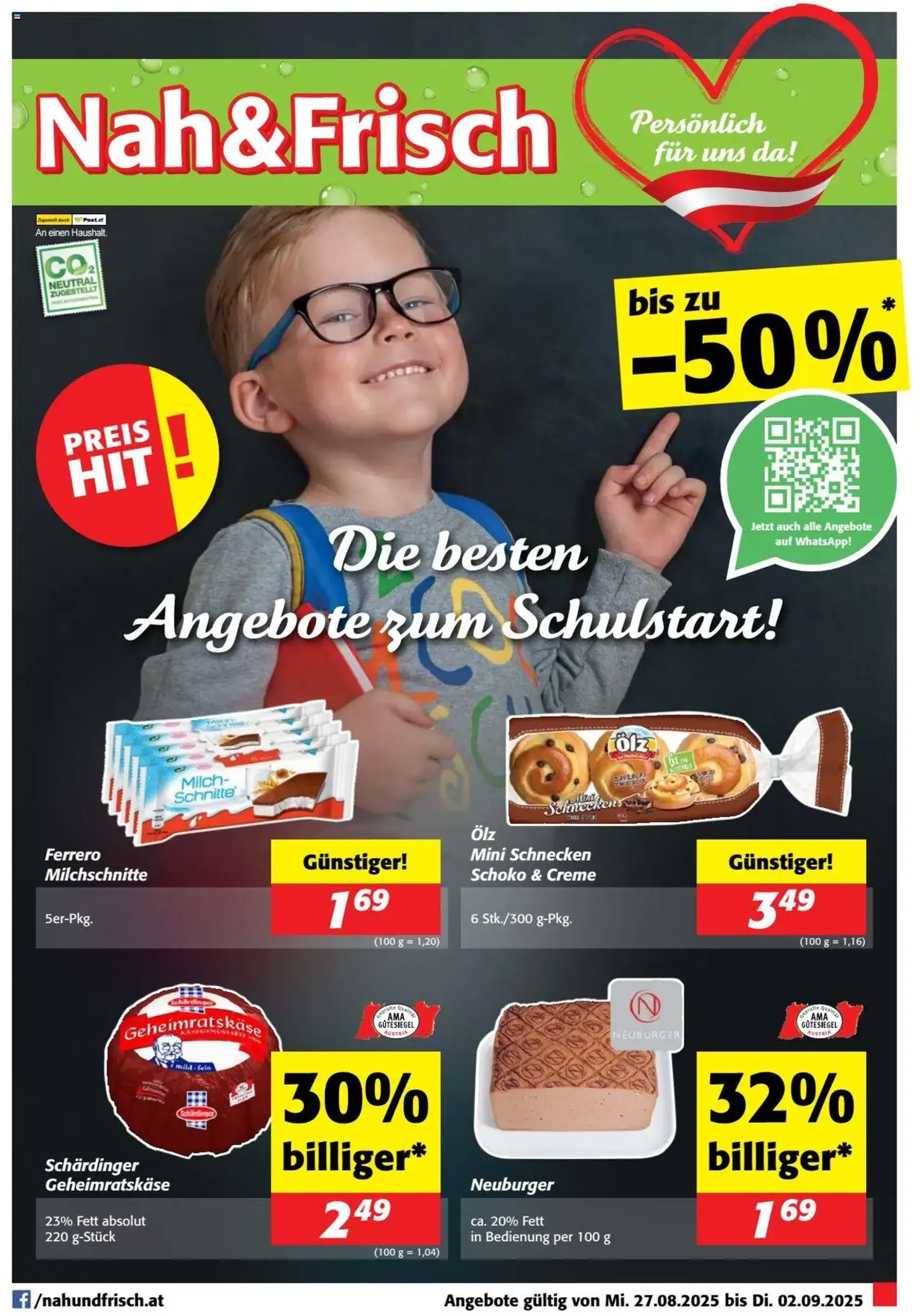 Nah und Frisch Flugblatt - Gültiger Prospekt ab 27.08.2025, Seite 1 von insgesamt 8