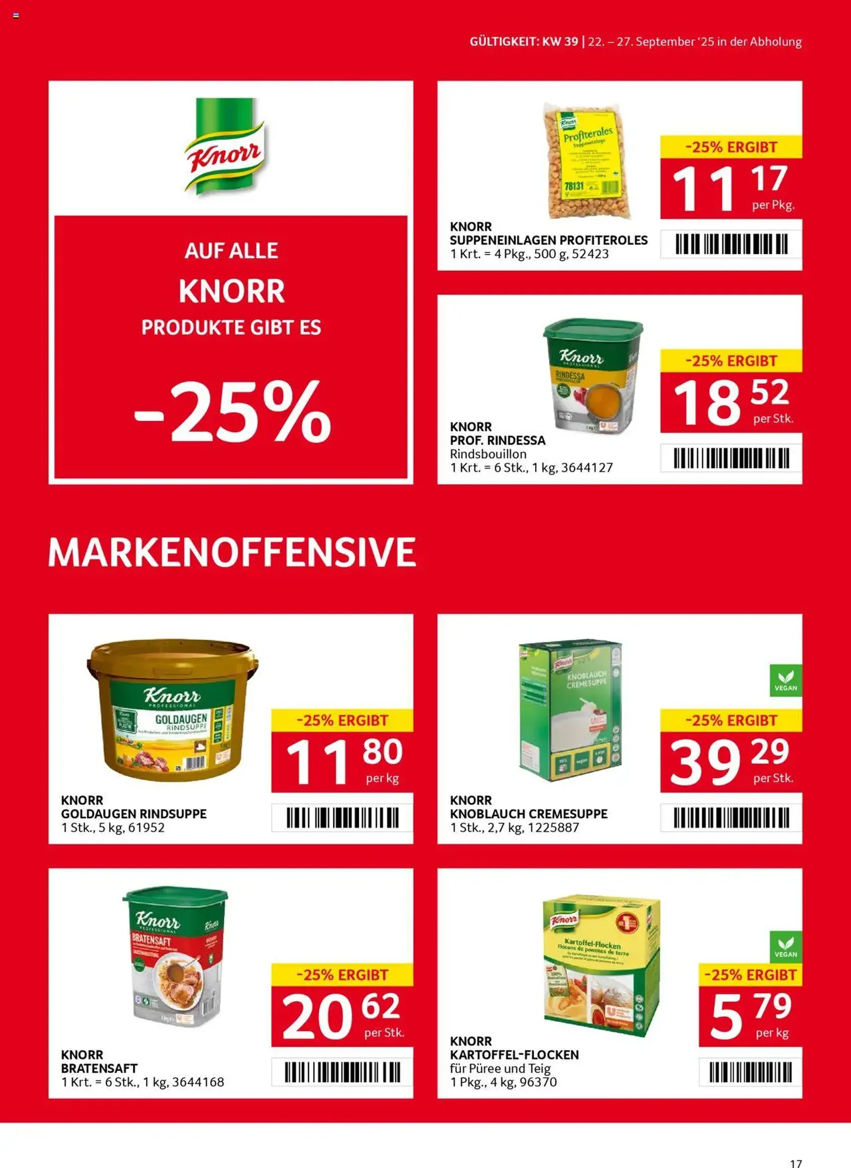 Transgourmet Flugblatt - Gültiger Prospekt ab 22.09.2025, Seite 15 von insgesamt 30 Transgourmet Flugblatt - Gültiger Prospekt ab 22.09.2025, Seite 15 von insgesamt 30