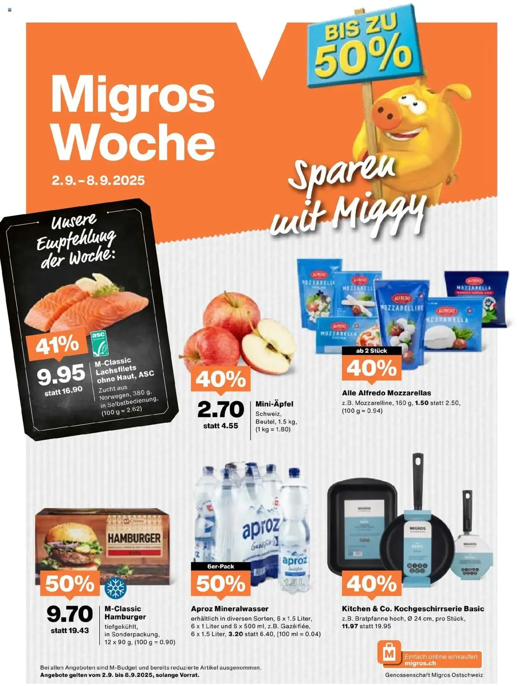 Migros Aktionen - Gültiger Prospekt ab 02.09.2025, Seite 1 von insgesamt 20 Migros Aktionen - Gültiger Prospekt ab 02.09.2025, Seite 1 von insgesamt 20