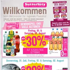 Sutterlüty Flugblatt - Prospekt Vorschau gültig ab 31.07.2025