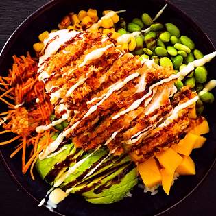Recipe preview The best chicken poke bowl