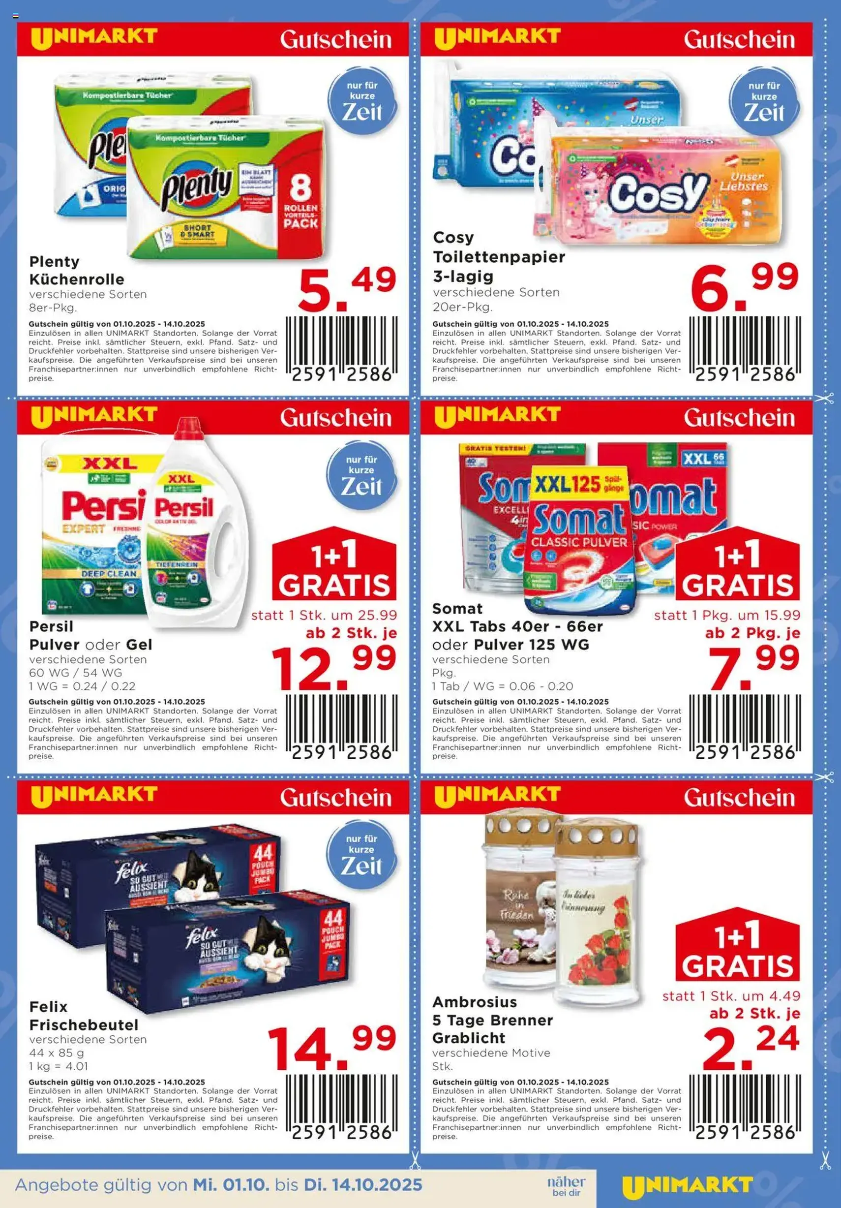 Unimarkt Flugblatt - Gültiger Prospekt ab 01.10.2025, Seite 20 von insgesamt 20 Unimarkt Flugblatt - Gültiger Prospekt ab 01.10.2025, Seite 20 von insgesamt 20