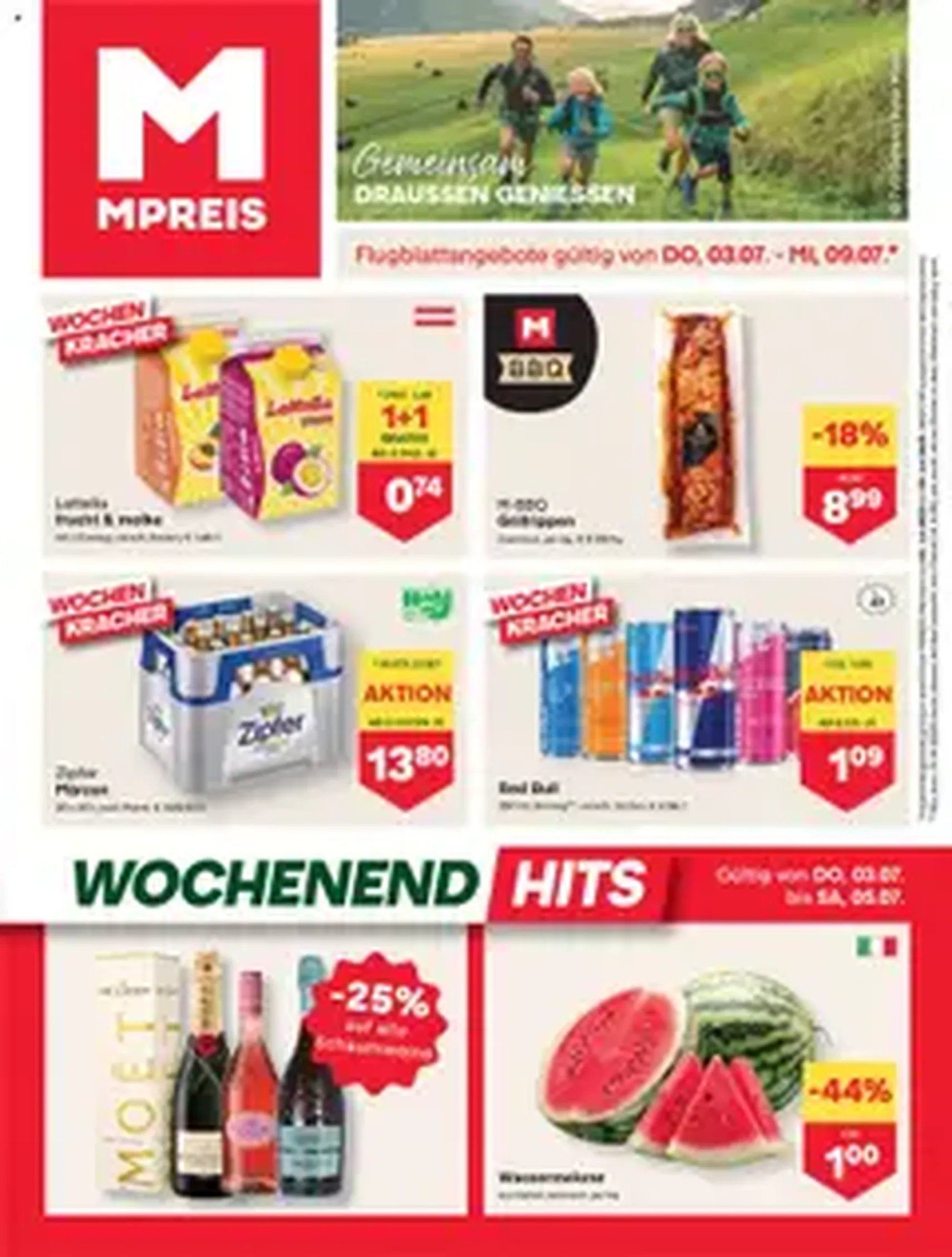 MPREIS Flugblatt - Gültiger Prospekt ab 03.07.2025, Seite 1 von insgesamt 1