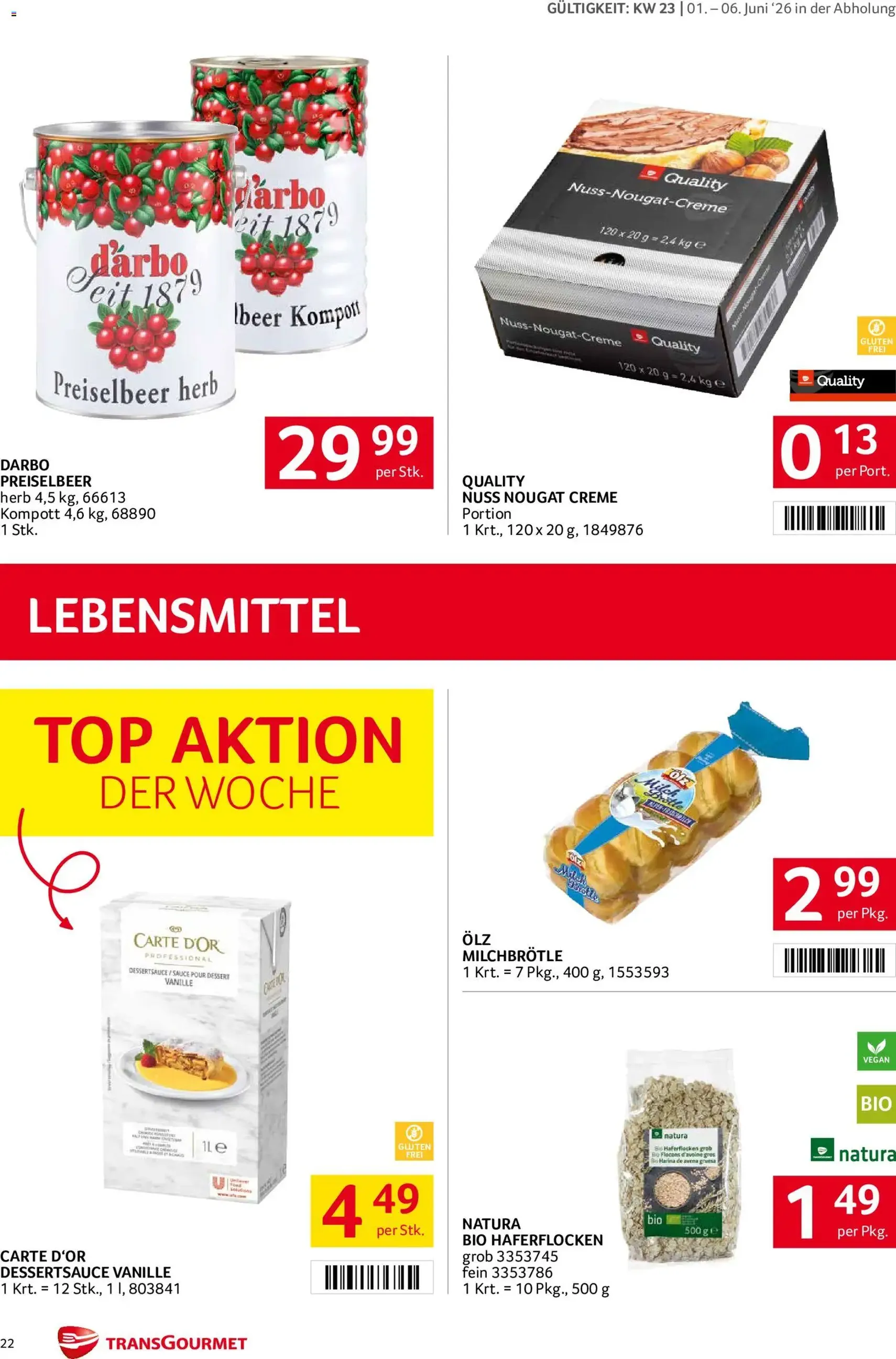 Transgourmet Flugblatt - Gültiger Prospekt ab 01.06.2026, Seite 22 von insgesamt 36