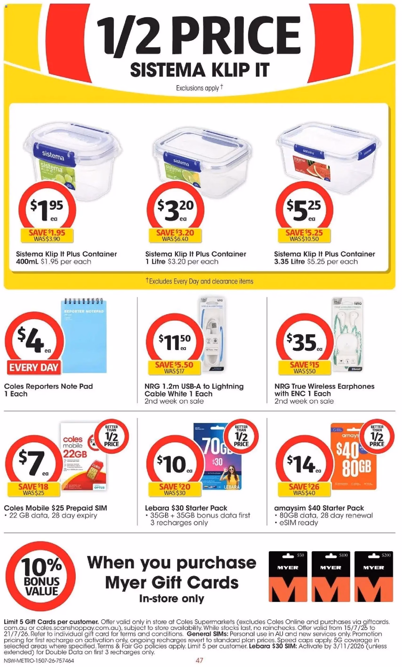 Coles catalogue - valid flyer from 15/07/2026, page 47 of 51