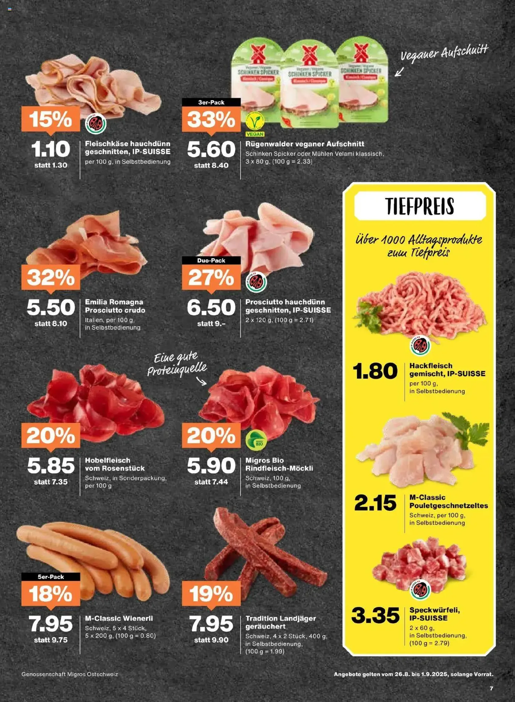 Migros Aktionen - Gültiger Prospekt ab 26.08.2025, Seite 7 von insgesamt 20 Migros Aktionen - Gültiger Prospekt ab 26.08.2025, Seite 7 von insgesamt 20