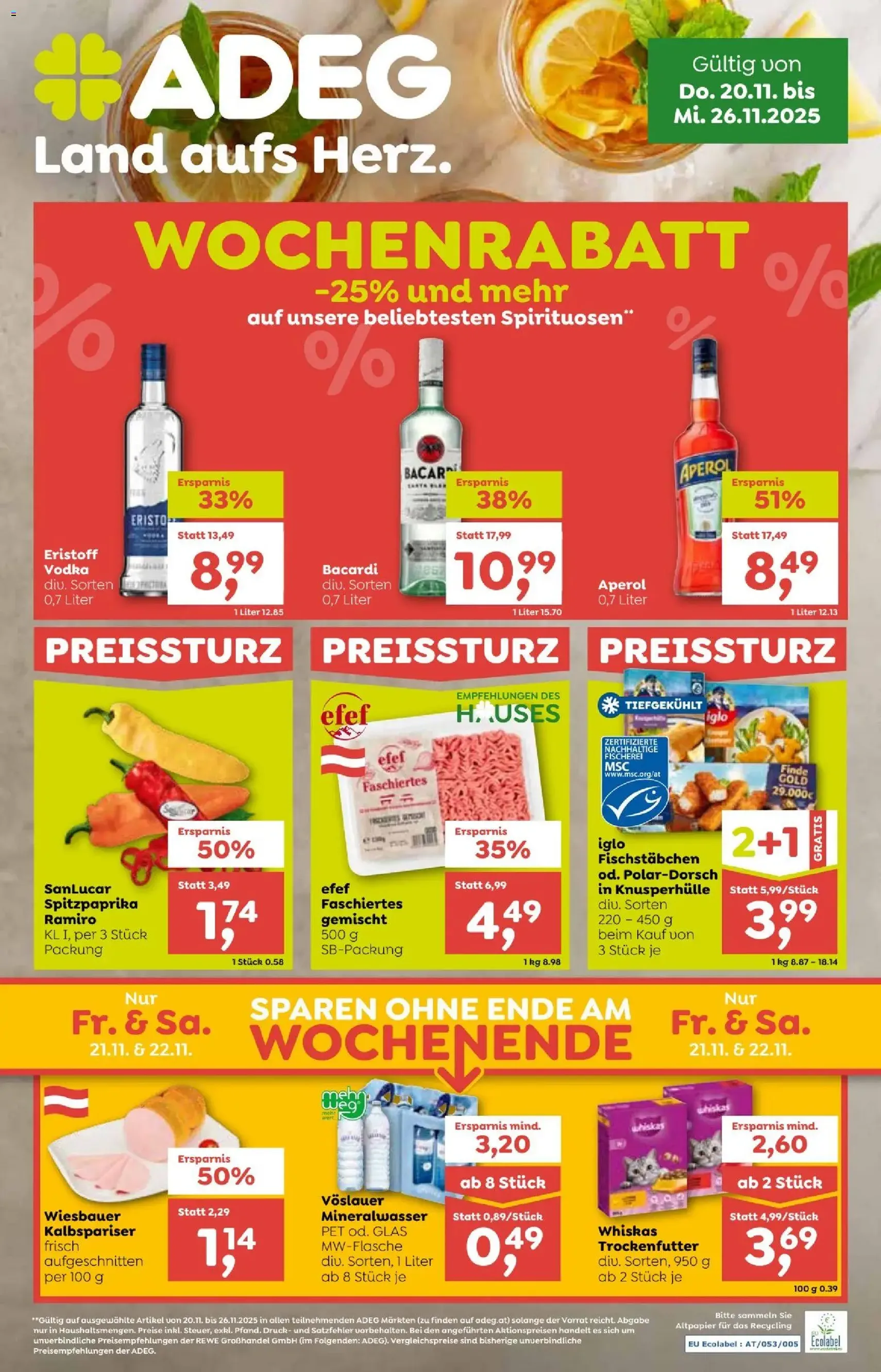 ADEG Flugblatt - Gültiger Prospekt ab 20.11.2025, Seite 1 von insgesamt 12