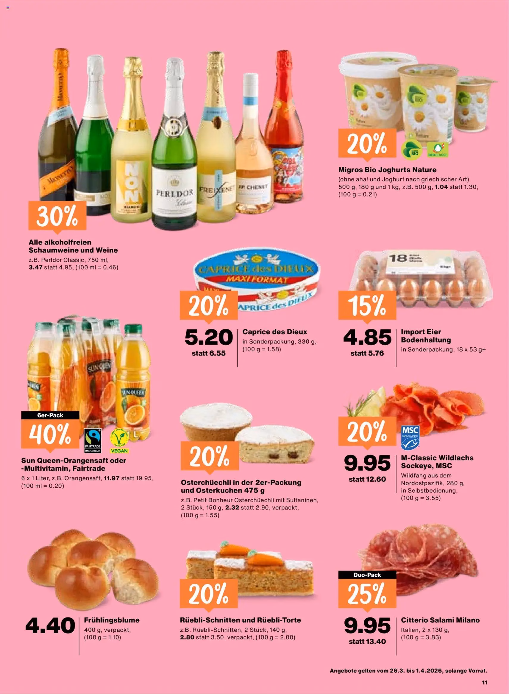 Migros aktionen - Gültiger Prospekt ab 26.03.2026, Seite 11 von insgesamt 24