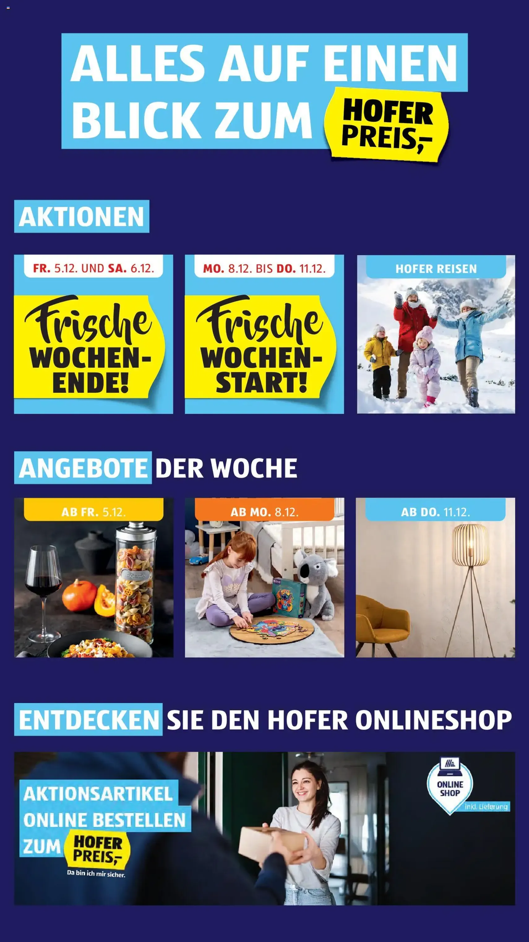 Hofer Flugblatt - Gültiger Prospekt ab 05.12.2025, Seite 2 von insgesamt 60