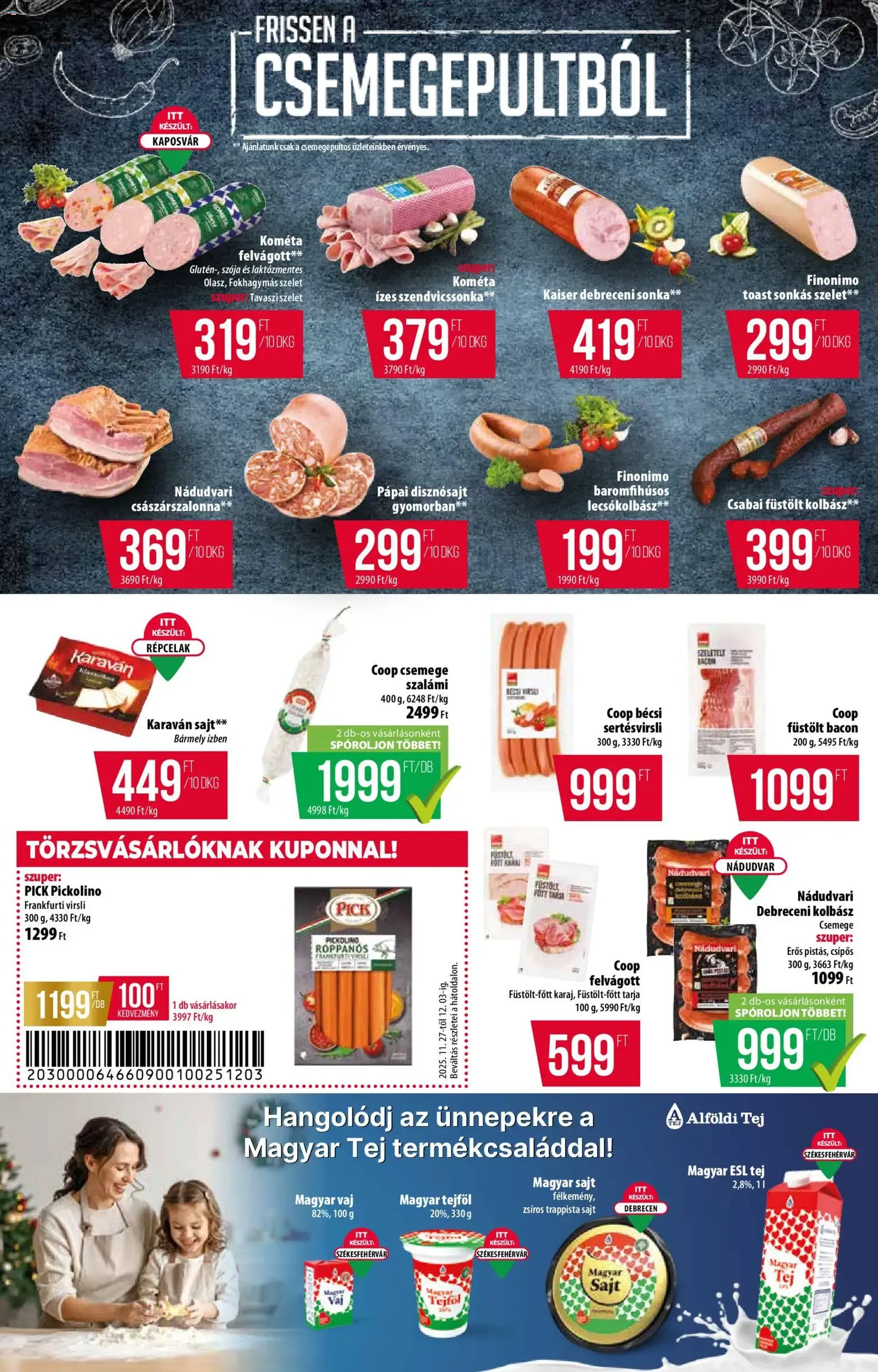 COOP Szolnok Akciós újság - 2025.11.27. érvényes szórólap 2 oldal 12 oldalból