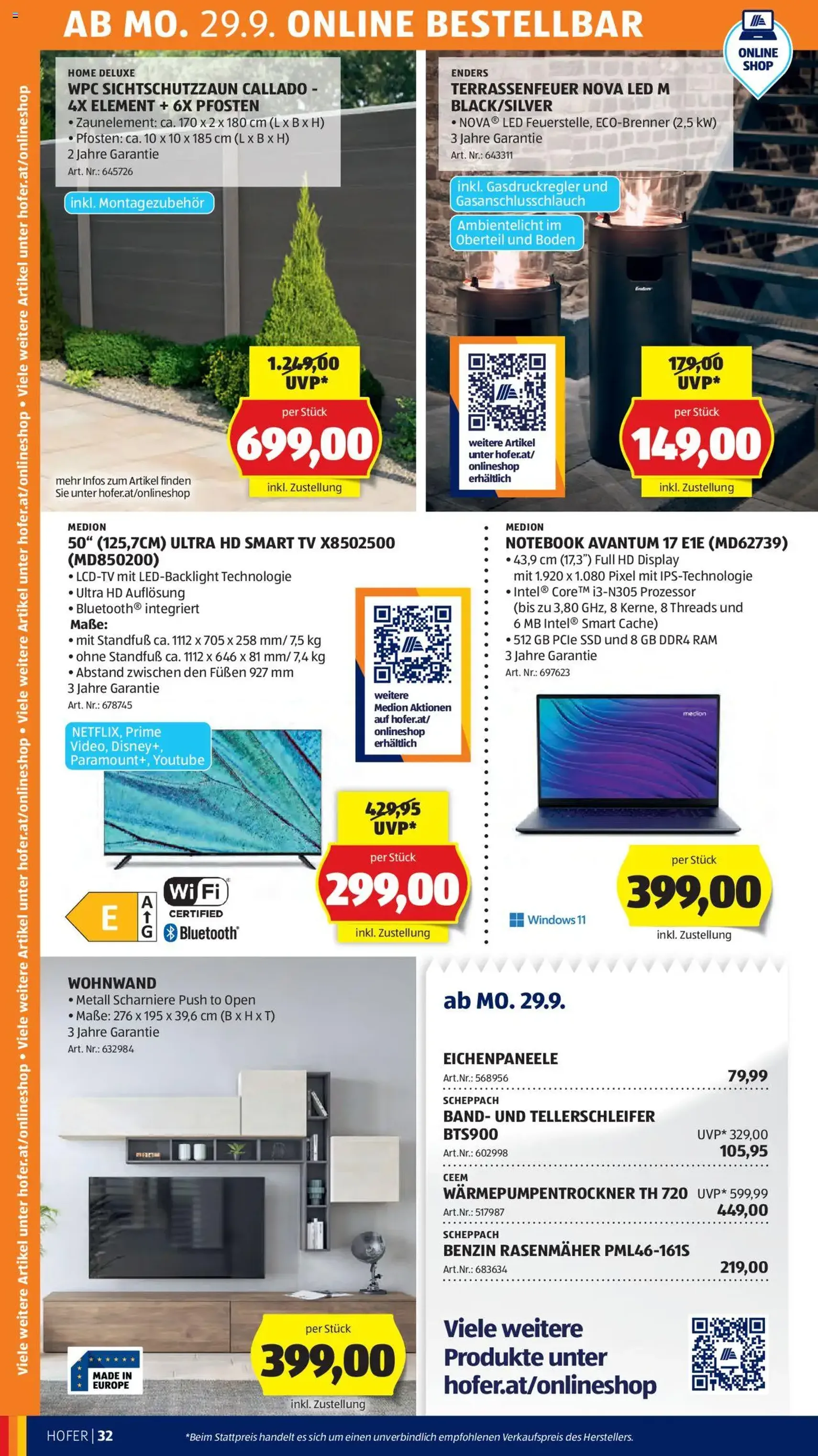 Hofer Flugblatt - Gültiger Prospekt ab 26.09.2025, Seite 36 von insgesamt 50