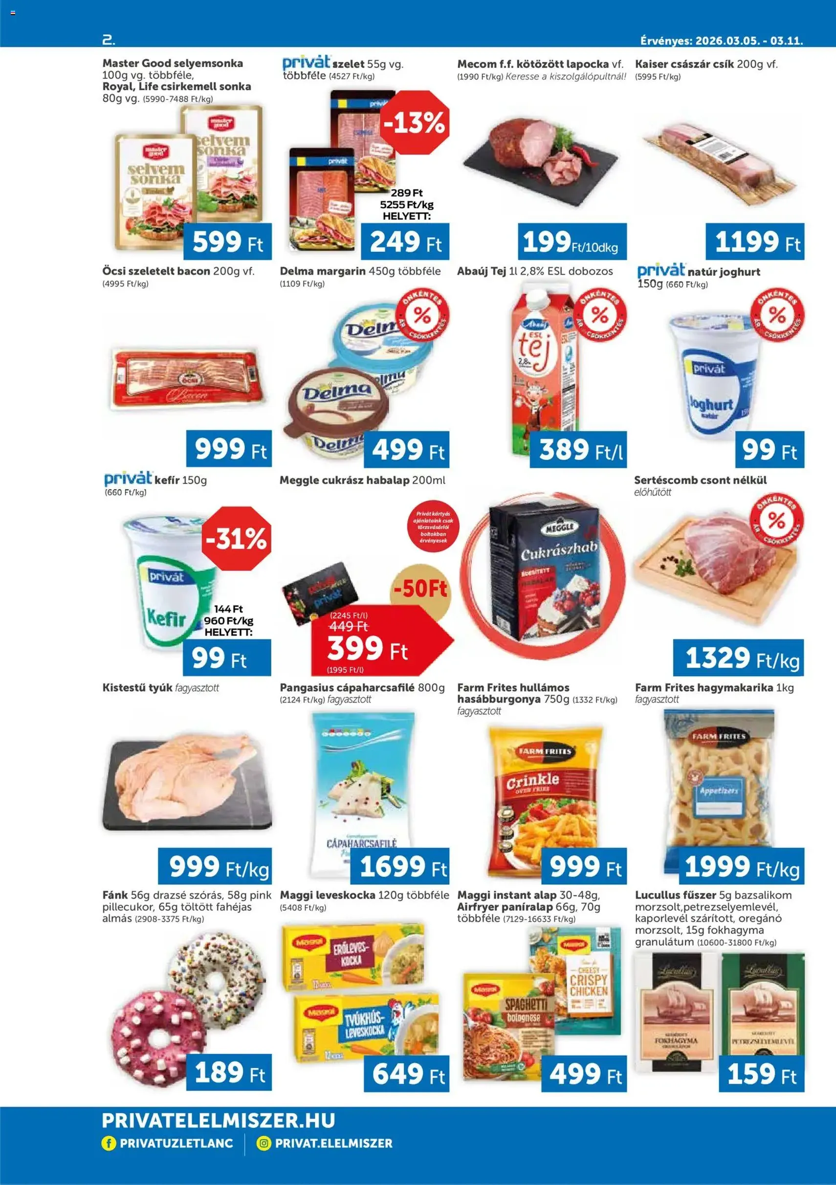 PRIVÁT akciós újság - 2026.03.05. érvényes szórólap 2 oldal 4 oldalból