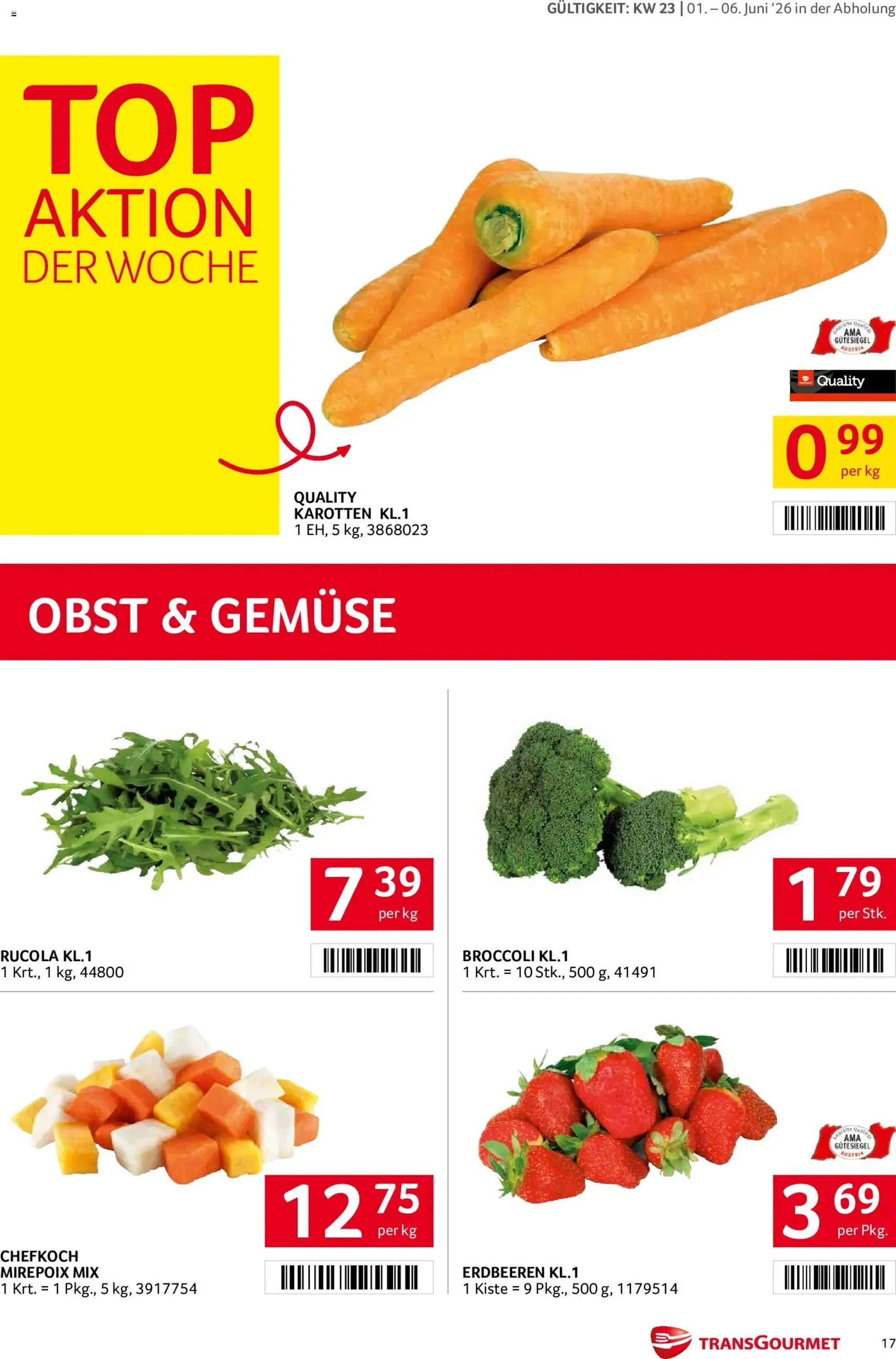 Transgourmet Flugblatt - Gültiger Prospekt ab 01.06.2026, Seite 17 von insgesamt 36