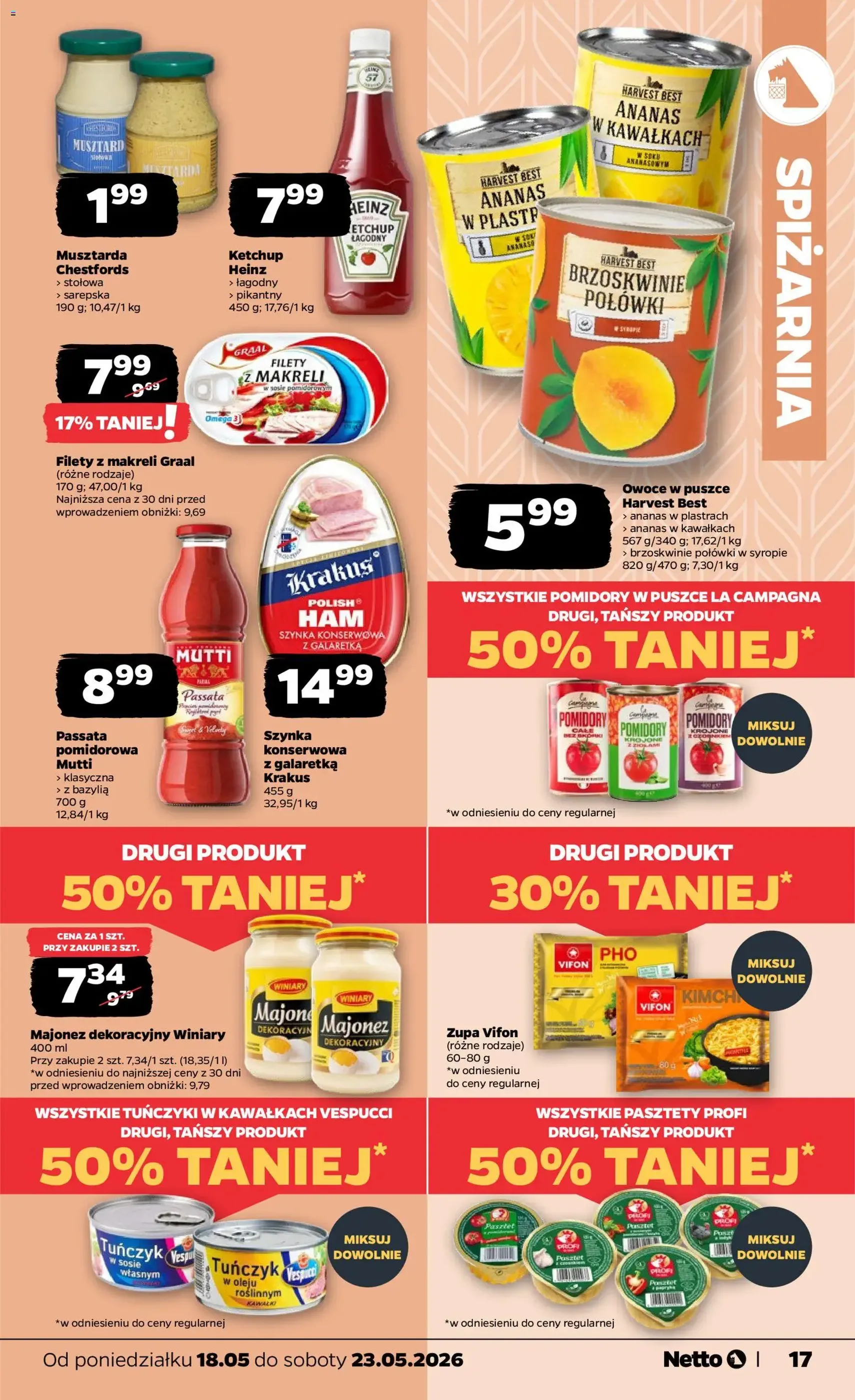 Netto gazetka od poniedziałku spożywcza - ważny gazetka od 18.05.2026 strona 17 z 38