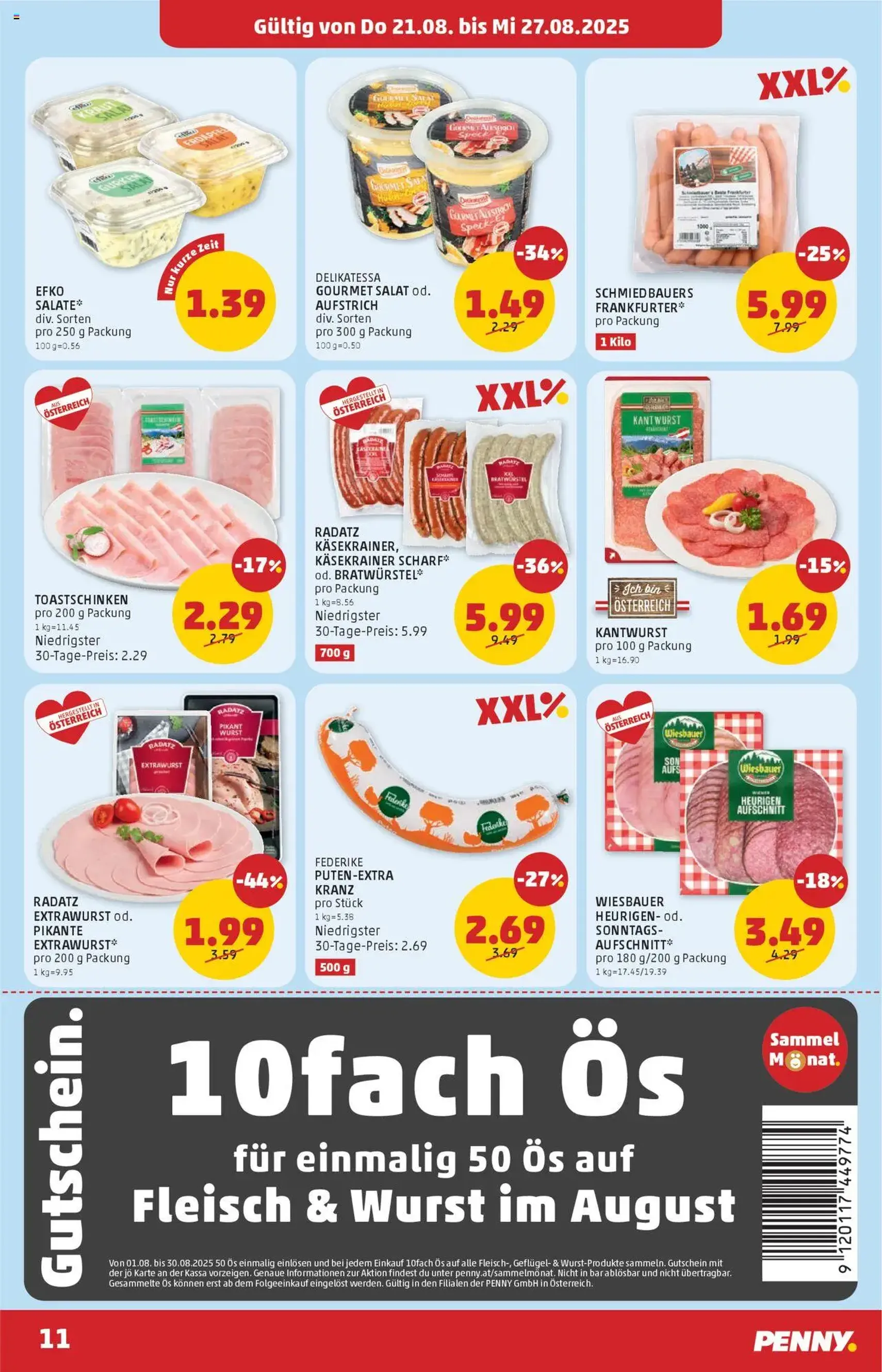 Penny Markt Flugblatt - Gültiger Prospekt ab 21.08.2025, Seite 11 von insgesamt 32