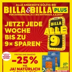 Billa Flugblatt - Prospekt Vorschau gültig ab 31.07.2025