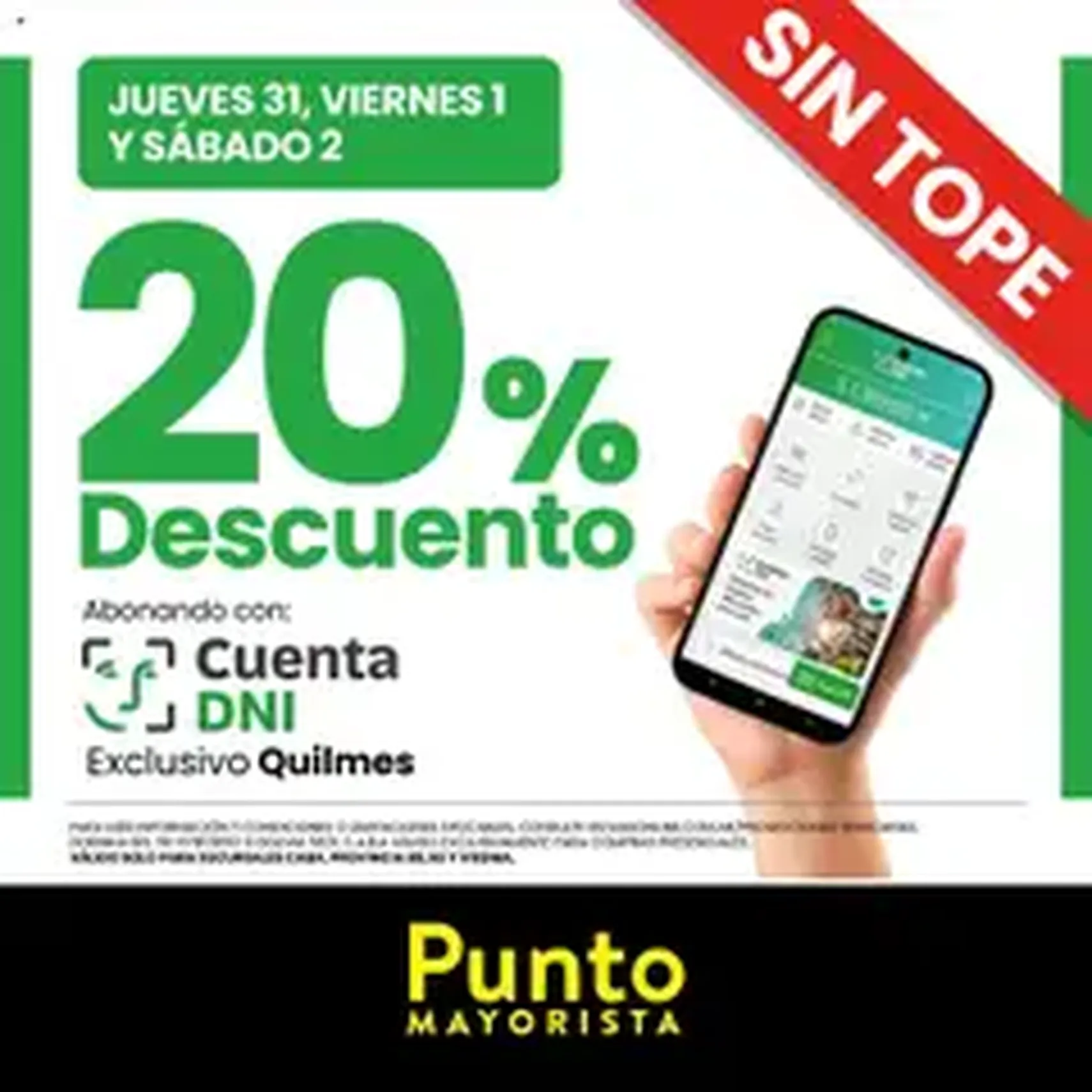 Punto Mayorista 20% de descuento - folleto válido desde 31/07/2025 página 1 de 1