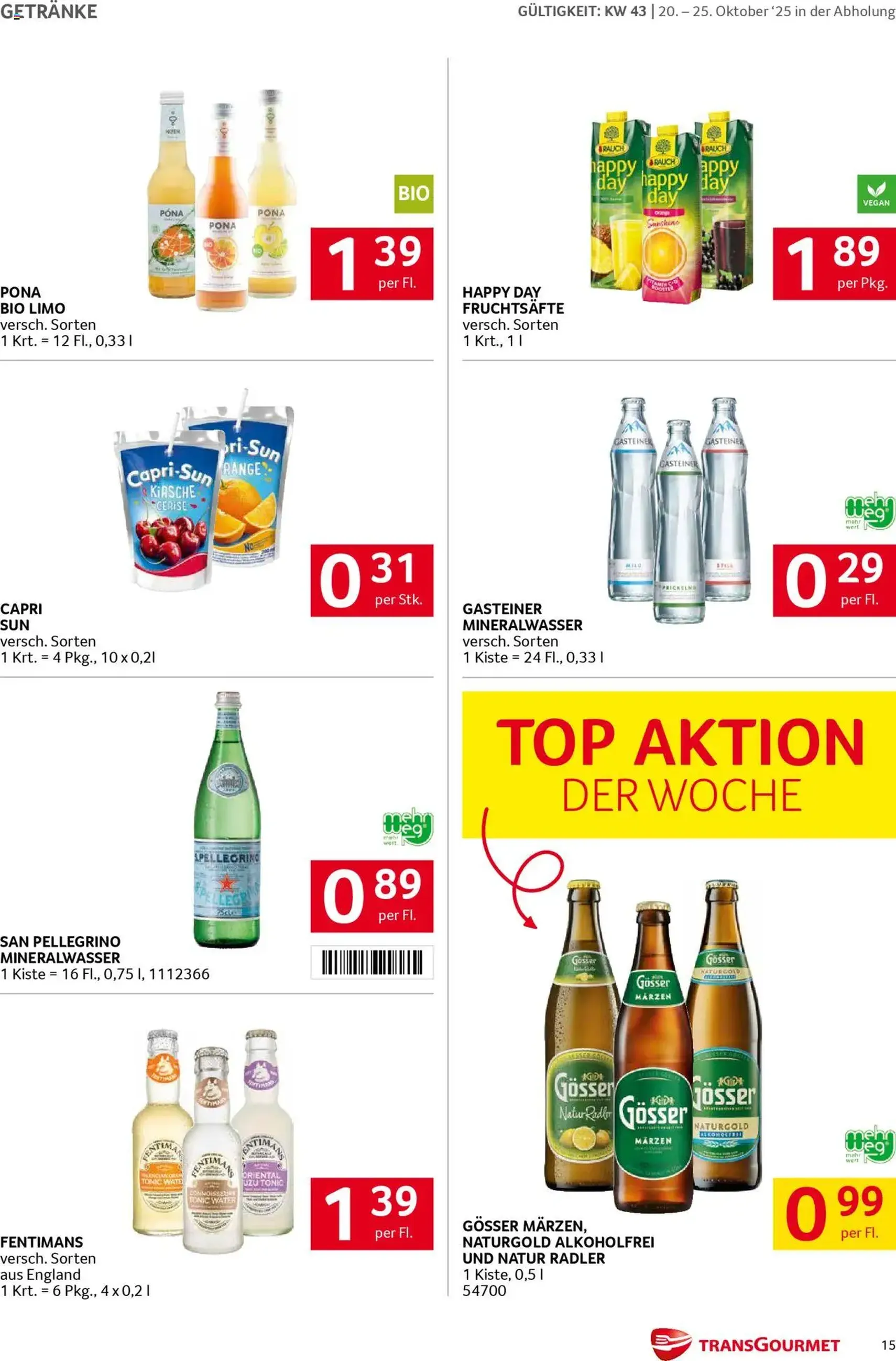 Transgourmet Flugblatt - Gültiger Prospekt ab 20.10.2025, Seite 15 von insgesamt 28 Transgourmet Flugblatt - Gültiger Prospekt ab 20.10.2025, Seite 15 von insgesamt 28