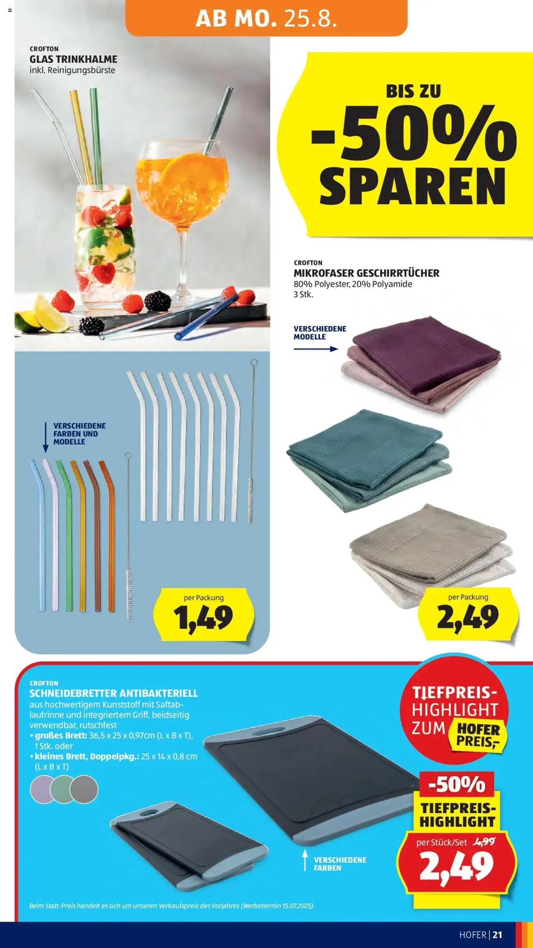 Hofer Flugblatt - Gültiger Prospekt ab 22.08.2025, Seite 25 von insgesamt 45
