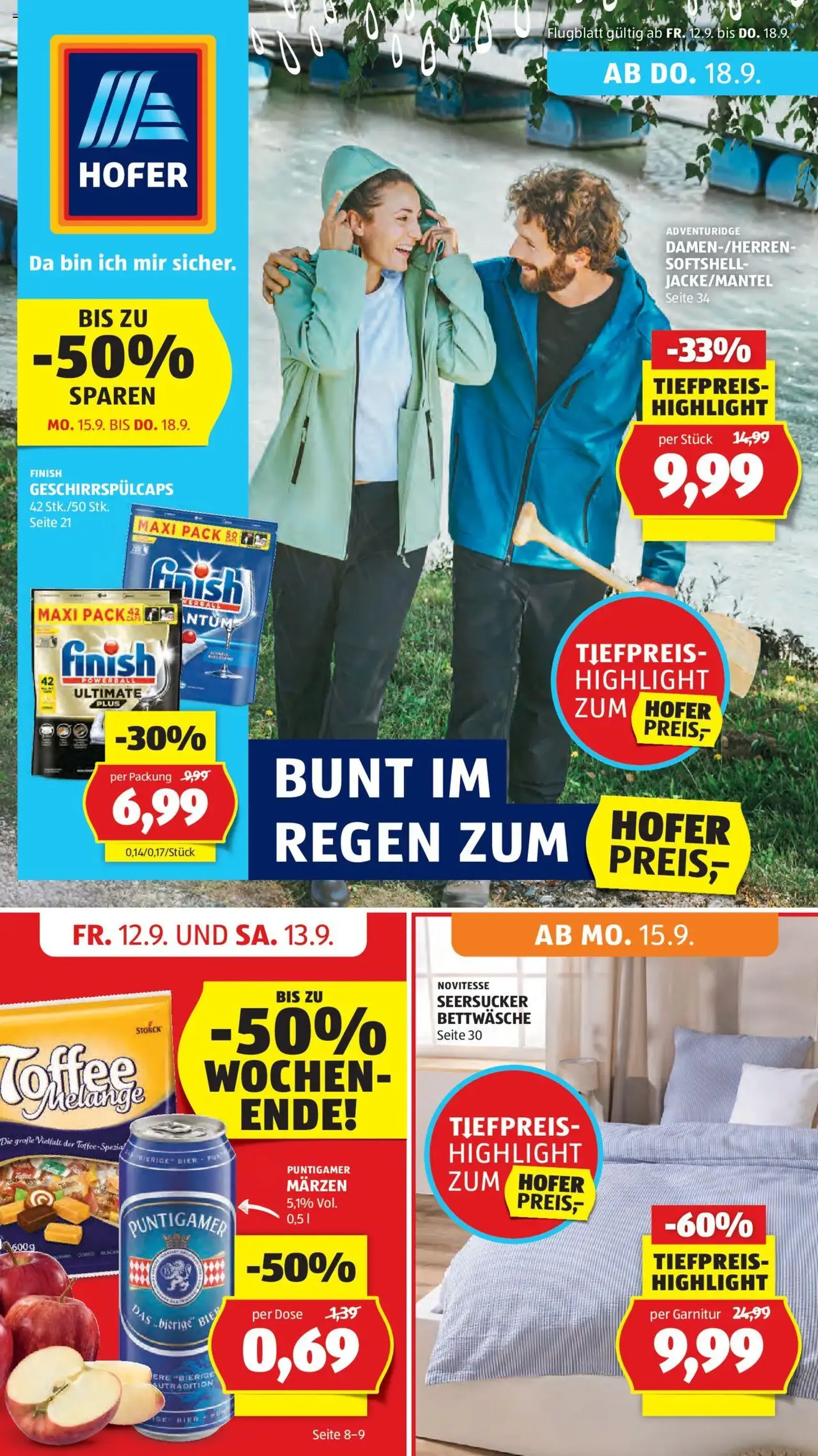 Hofer Flugblatt - Gültiger Prospekt ab 12.09.2025, Seite 1 von insgesamt 49