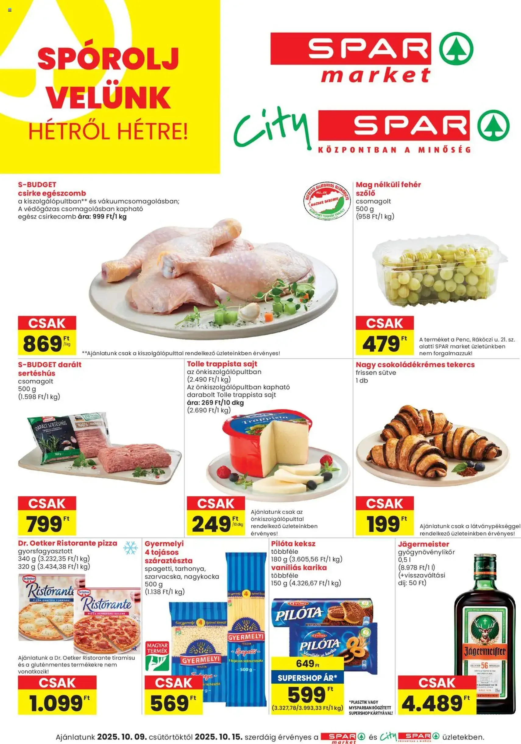Spar Market Akciós újság - 2025.10.09. érvényes szórólap 1 oldal 3 oldalból