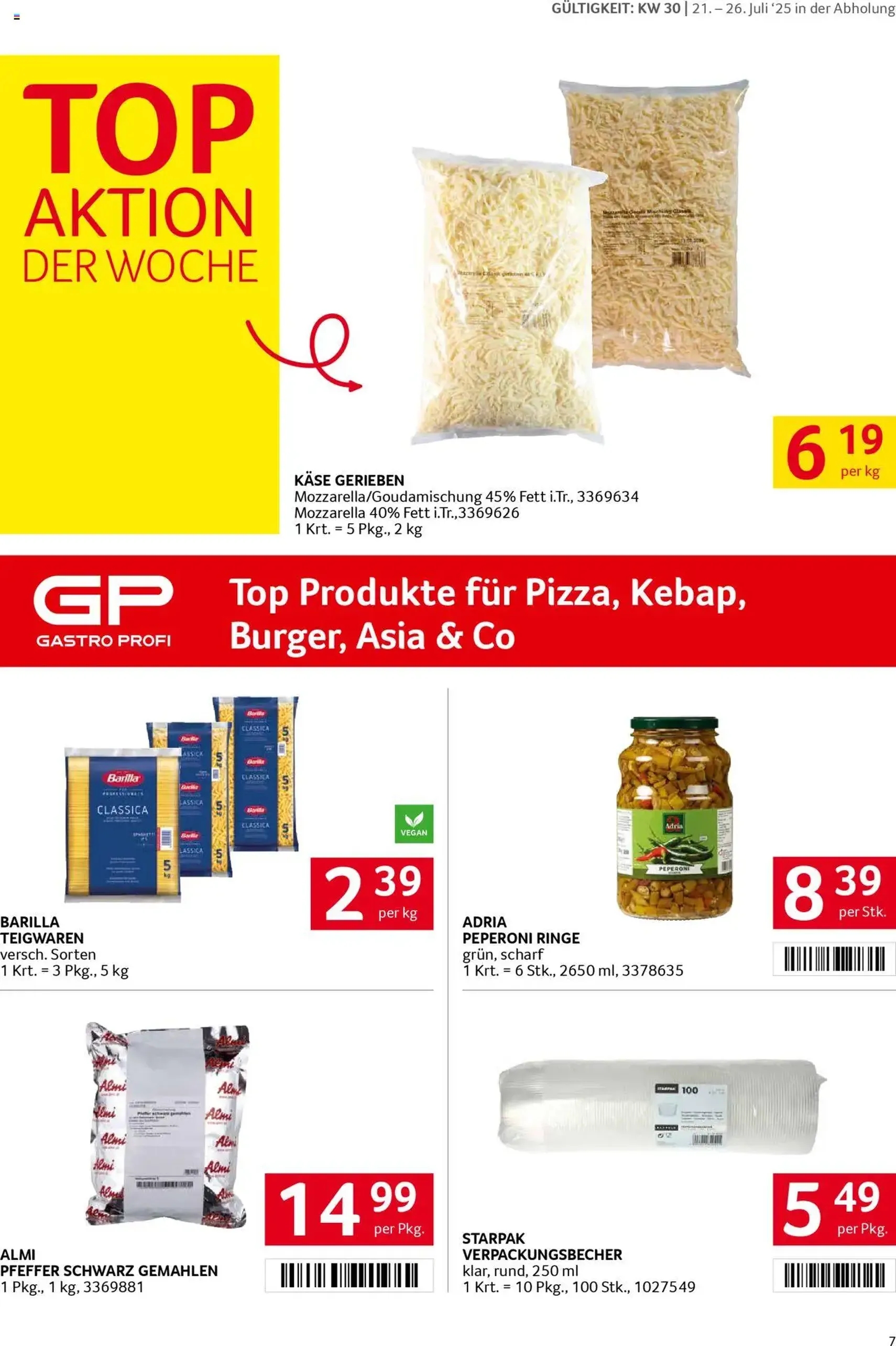 Transgourmet Flugblatt - Gültiger Prospekt ab 20.07.2025, Seite 7 von insgesamt 28 Transgourmet Flugblatt - Gültiger Prospekt ab 20.07.2025, Seite 7 von insgesamt 28
