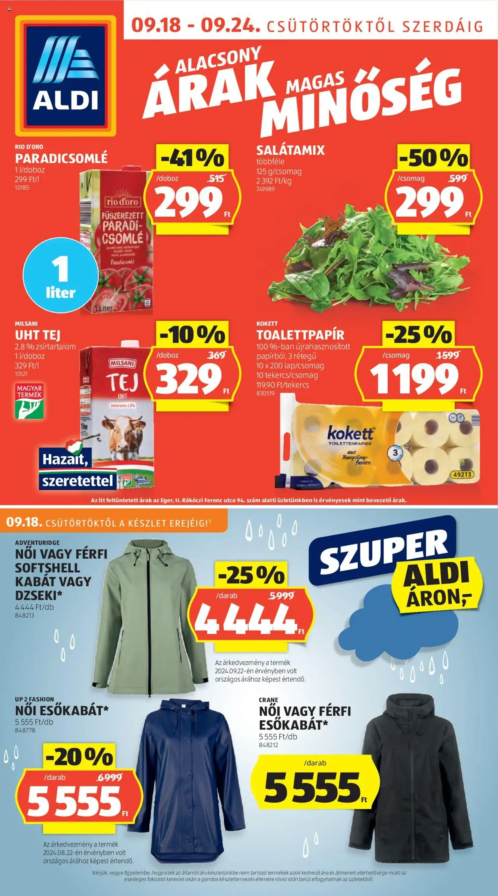 Aldi Akciós újság - 2025.09.18. érvényes szórólap 1 oldal 41 oldalból Aldi Akciós újság - 2025.09.18. érvényes szórólap 1 oldal 41 oldalból