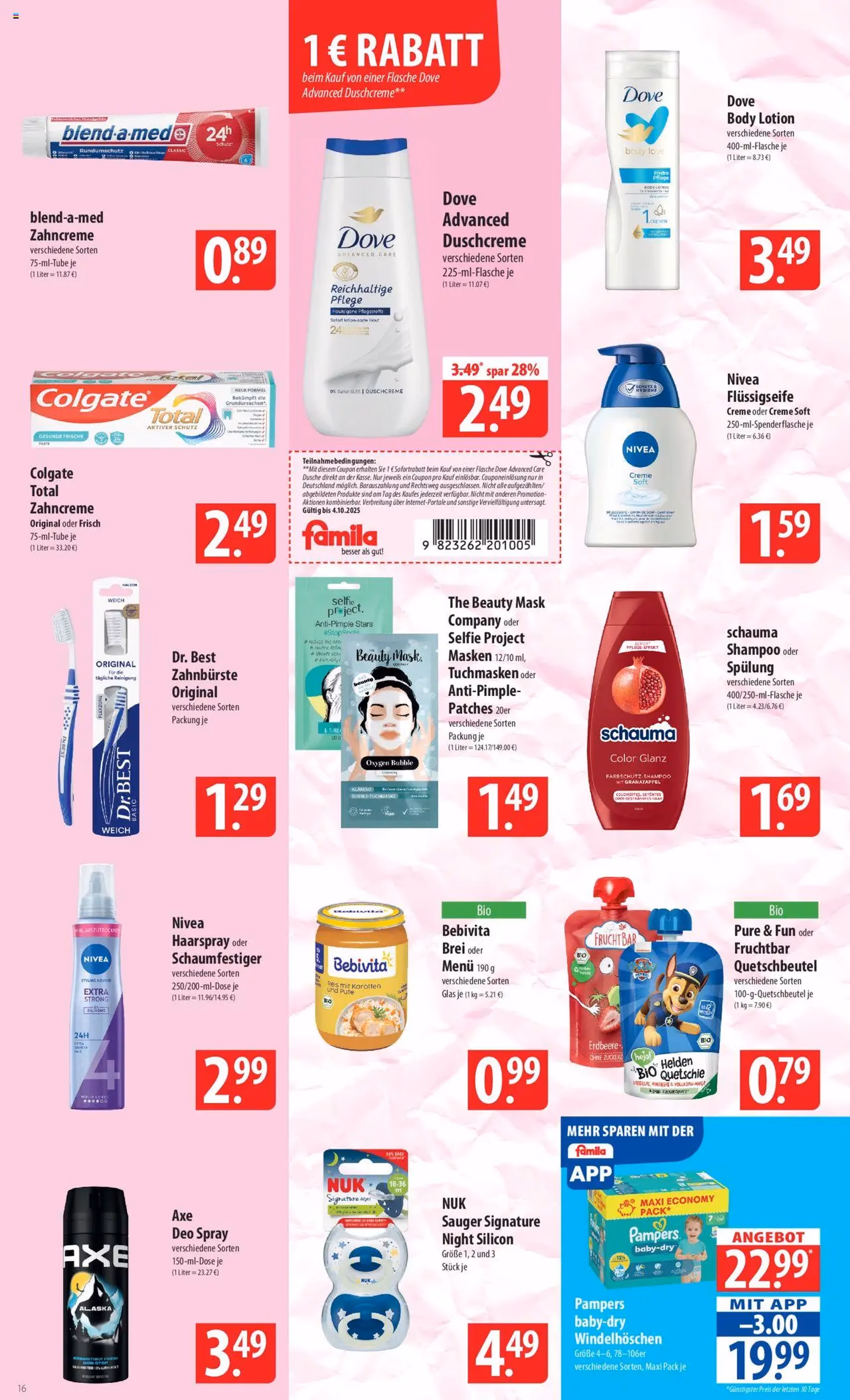 Famila Prospekt - Gültiger Prospekt ab 29.09.2025, Seite 16 von insgesamt 24