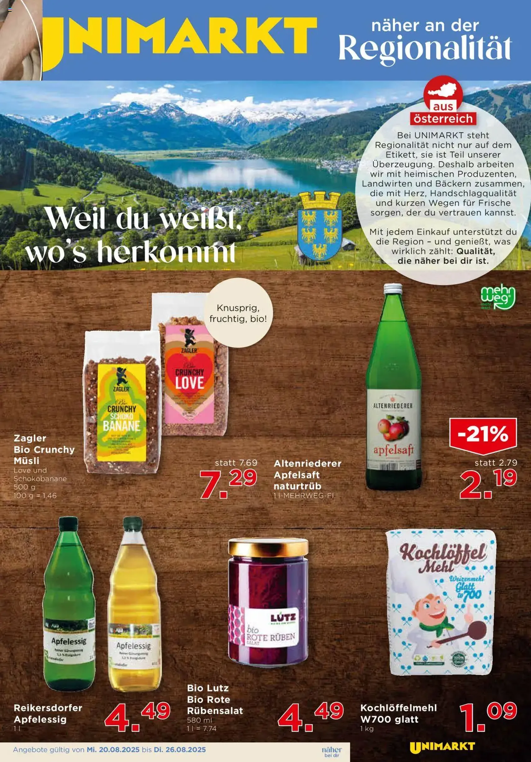 Unimarkt Flugblatt - Gültiger Prospekt ab 20.08.2025, Seite 7 von insgesamt 16 Unimarkt Flugblatt - Gültiger Prospekt ab 20.08.2025, Seite 7 von insgesamt 16