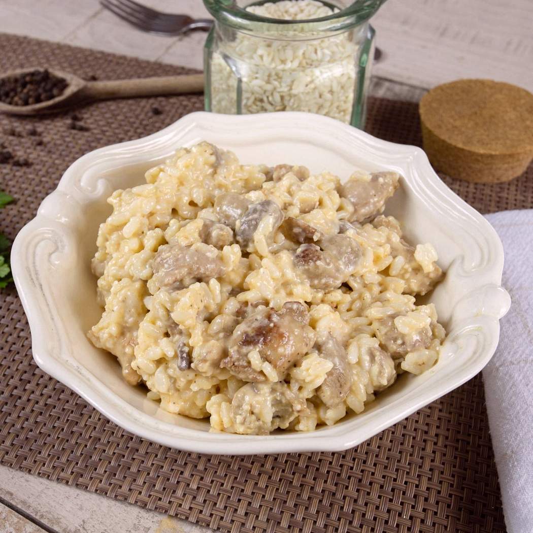 Risotto ai funghi con pollo