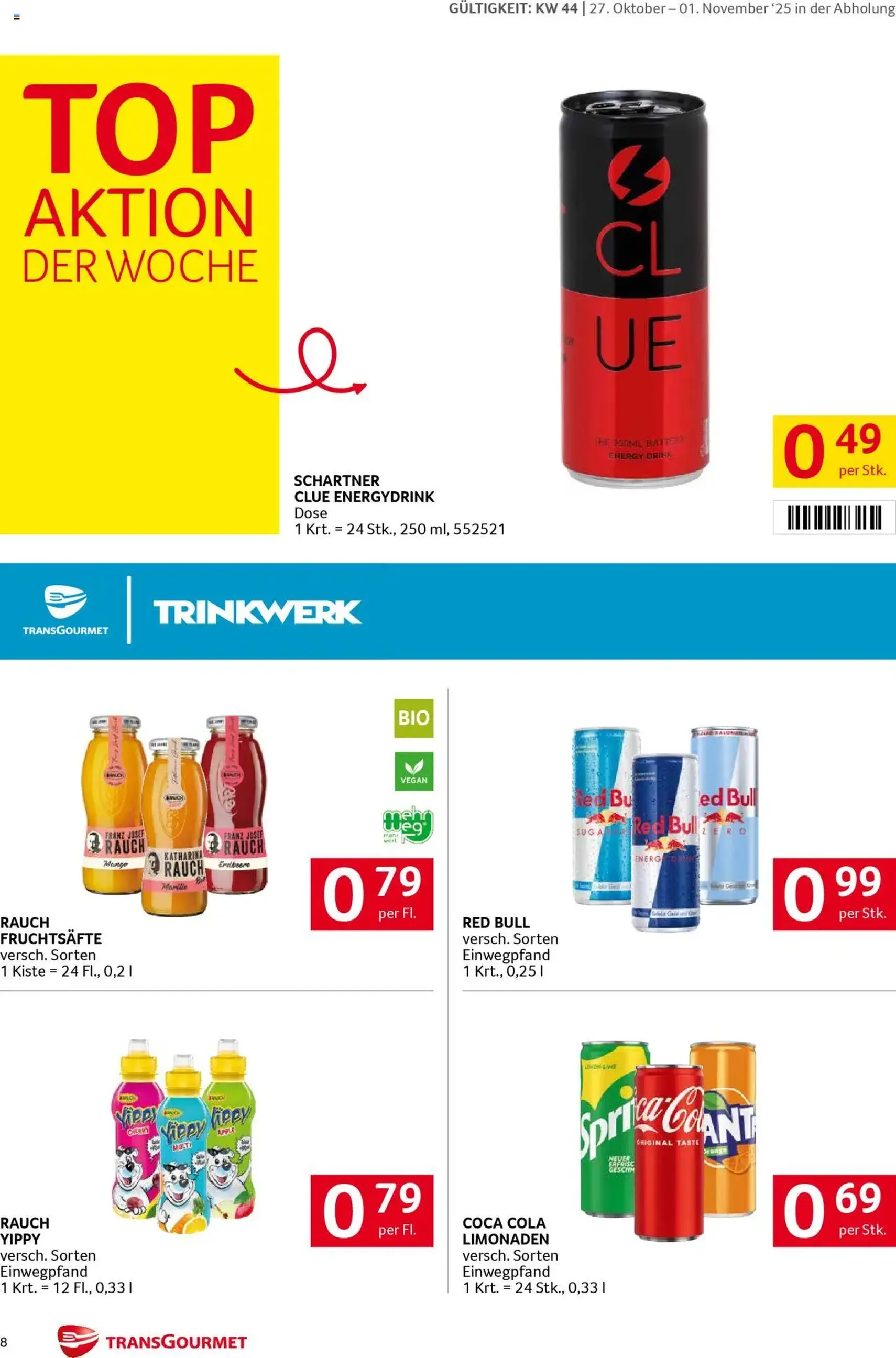 Transgourmet Flugblatt - Gültiger Prospekt ab 26.10.2025, Seite 8 von insgesamt 32 Transgourmet Flugblatt - Gültiger Prospekt ab 26.10.2025, Seite 8 von insgesamt 32