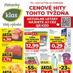 Klas leták - náhľad letáku platný od 17.08.2026