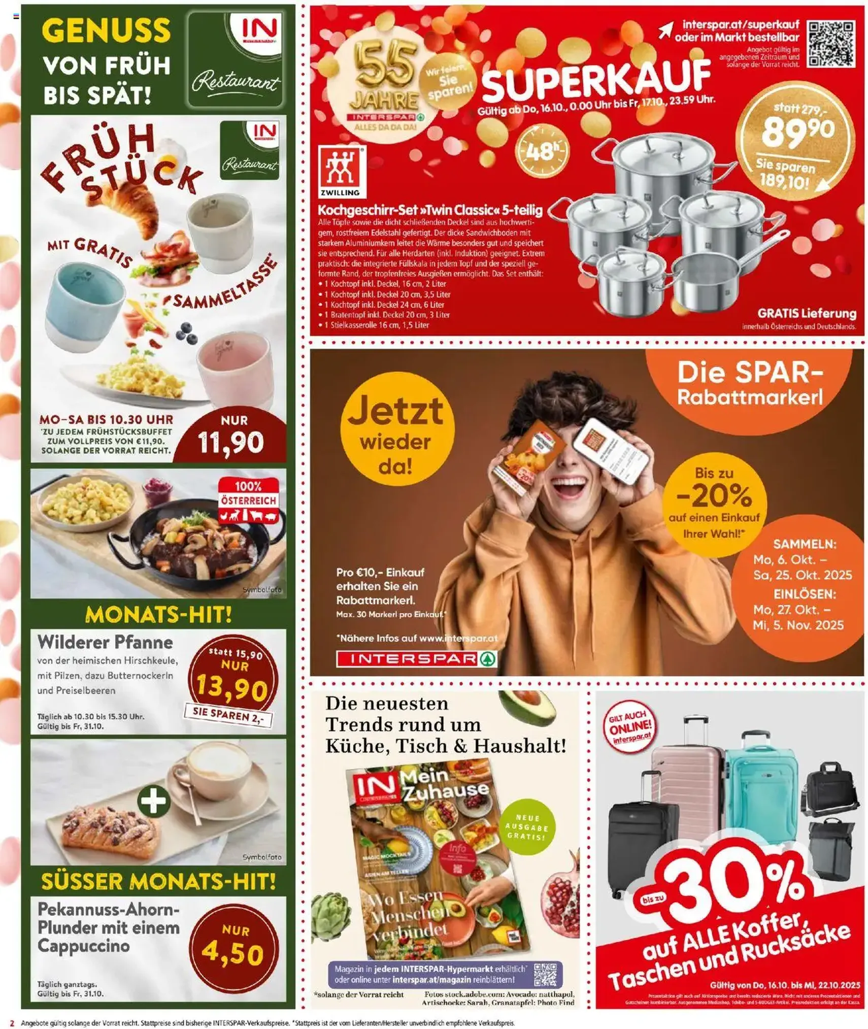 Interspar Flugblatt - Gültiger Prospekt ab 16.10.2025, Seite 2 von insgesamt 16 Interspar Flugblatt - Gültiger Prospekt ab 16.10.2025, Seite 2 von insgesamt 16