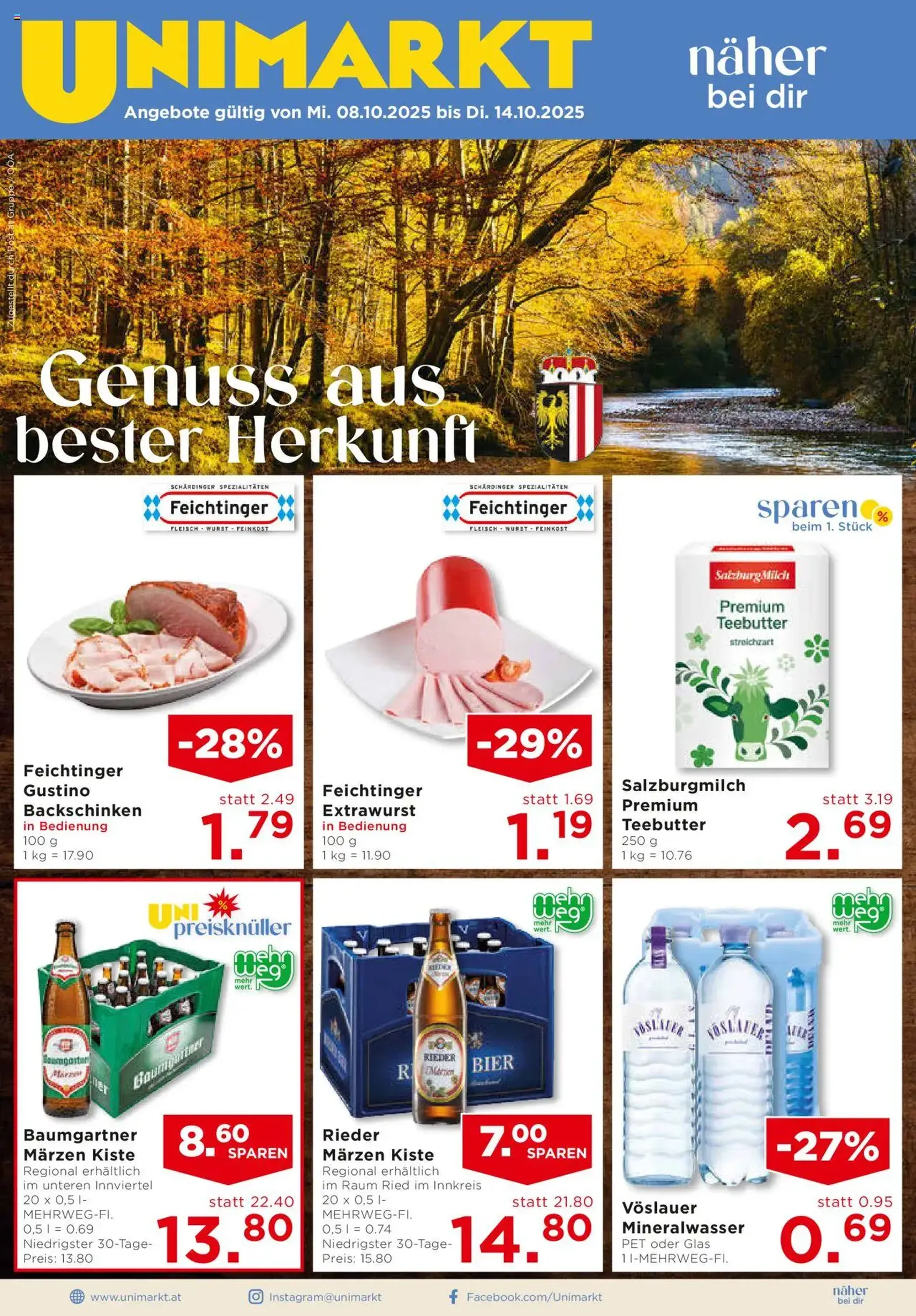 Unimarkt Flugblatt - Gültiger Prospekt ab 08.10.2025, Seite 3 von insgesamt 16 Unimarkt Flugblatt - Gültiger Prospekt ab 08.10.2025, Seite 3 von insgesamt 16