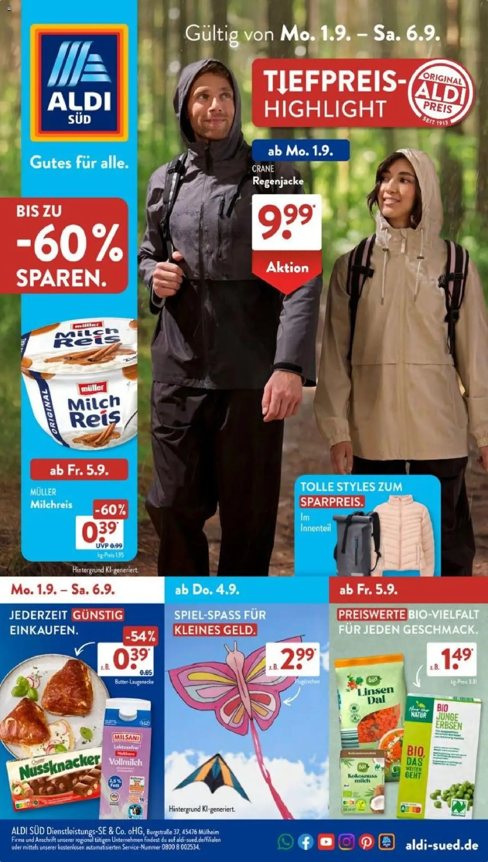 Aldi Süd Prospekt - Gültiger Prospekt ab 01.09.2025, Seite 1 von insgesamt 45 Aldi Süd Prospekt - Gültiger Prospekt ab 01.09.2025, Seite 1 von insgesamt 45