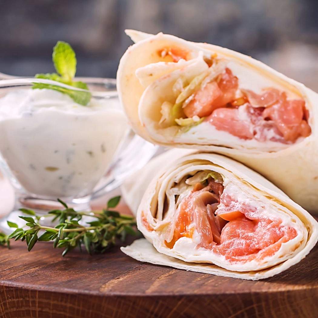 Tortilla z łososiem