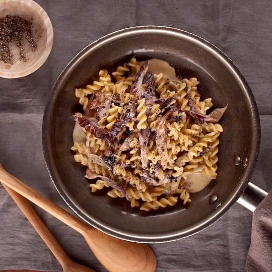 Anteprima ricetta Pasta radicchio e speck