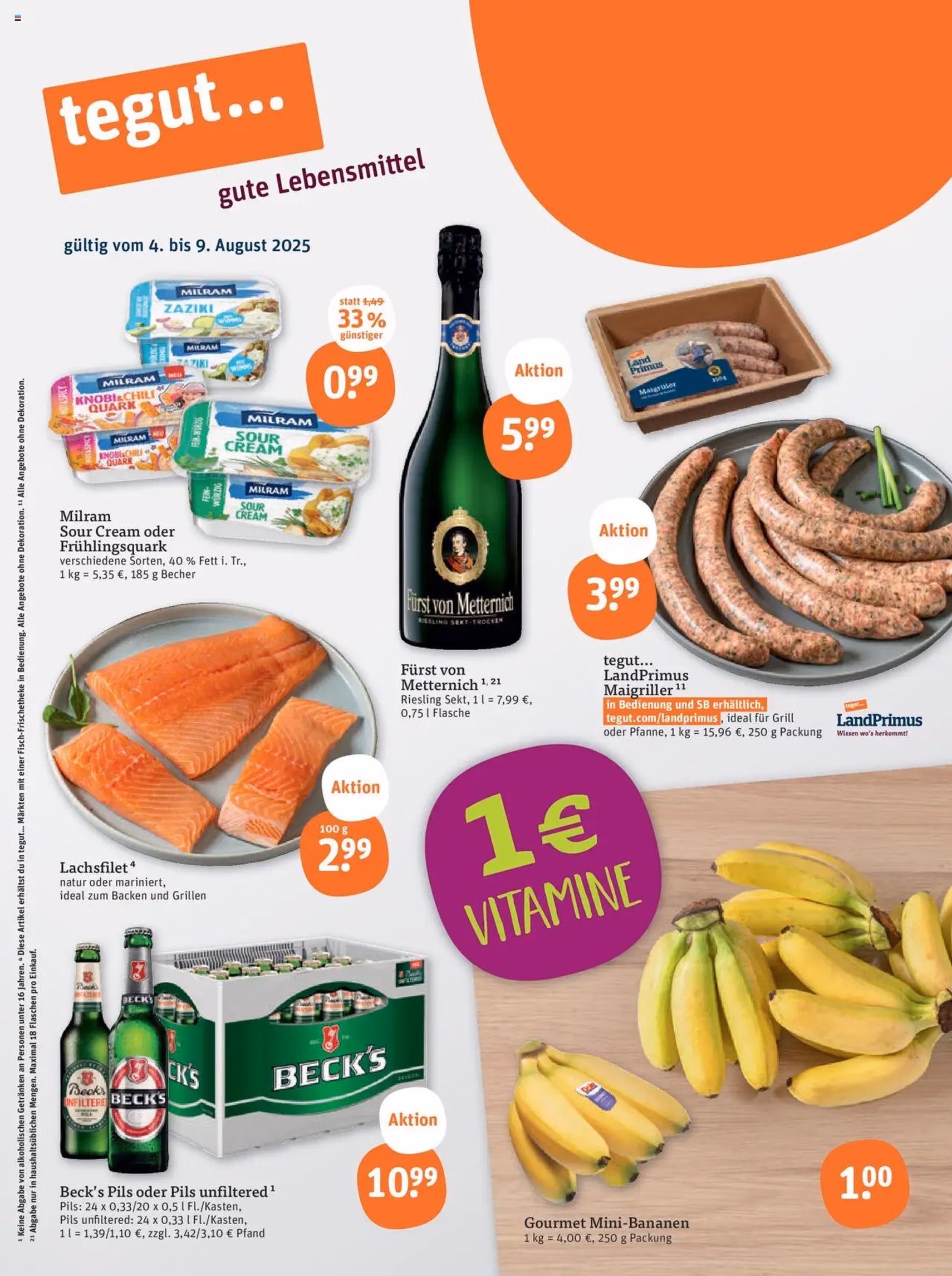 Tegut Prospekt - Gültiger Prospekt ab 07.08.2025, Seite 3 von insgesamt 24 Tegut Prospekt - Gültiger Prospekt ab 07.08.2025, Seite 3 von insgesamt 24