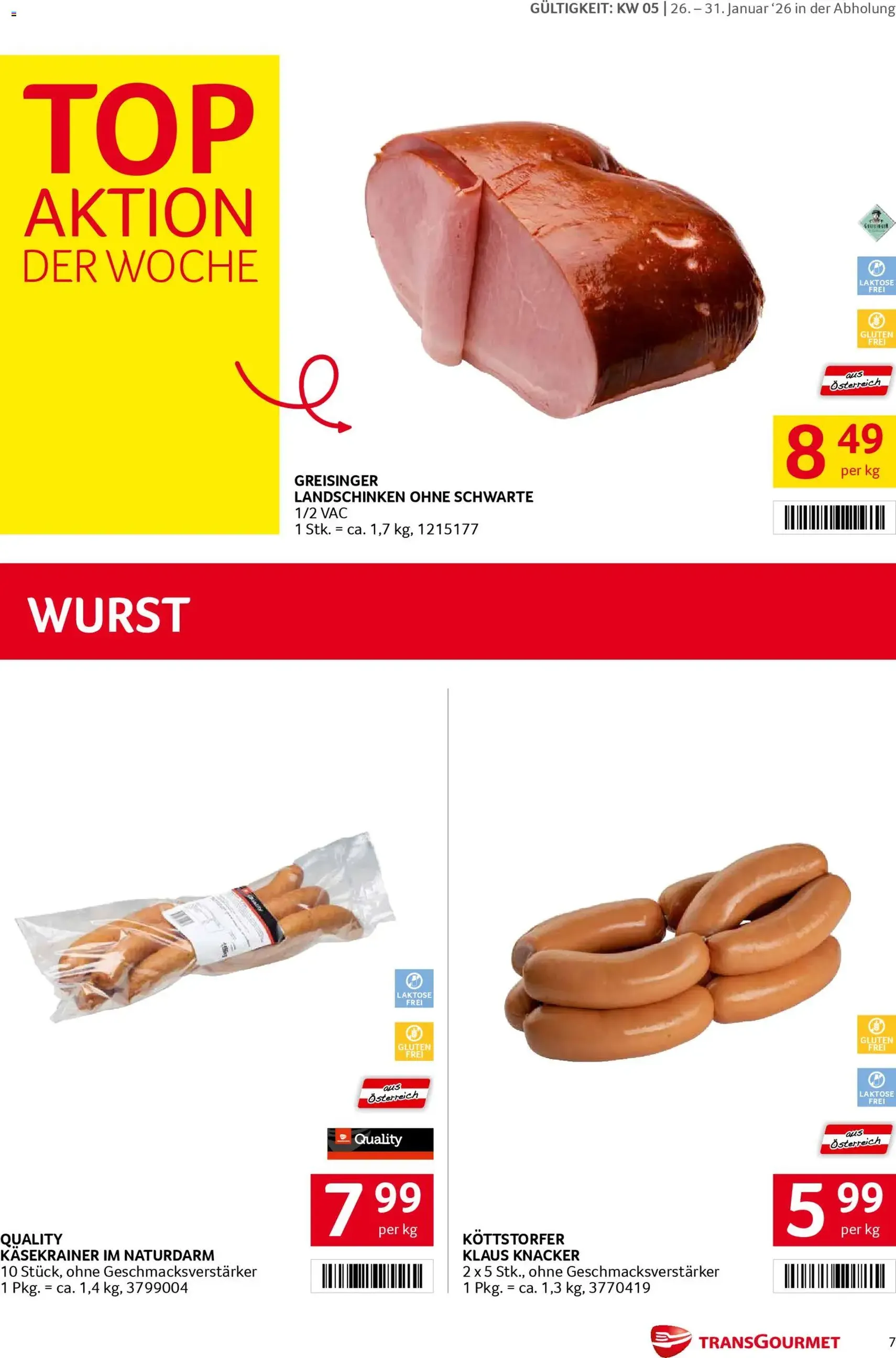 Transgourmet Flugblatt - Gültiger Prospekt ab 26.01.2026, Seite 7 von insgesamt 28