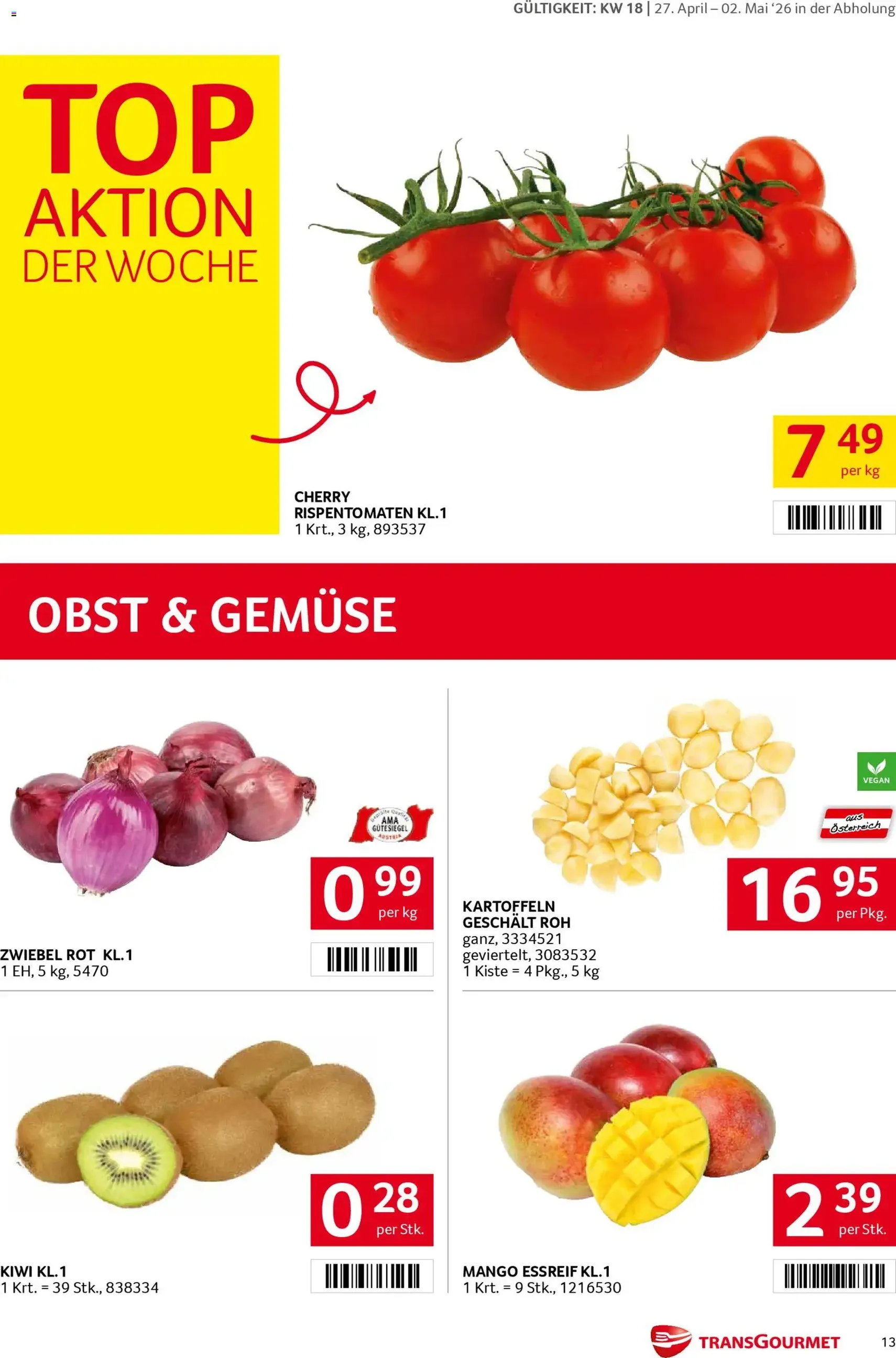 Transgourmet Flugblatt - Gültiger Prospekt ab 27.04.2026, Seite 13 von insgesamt 31